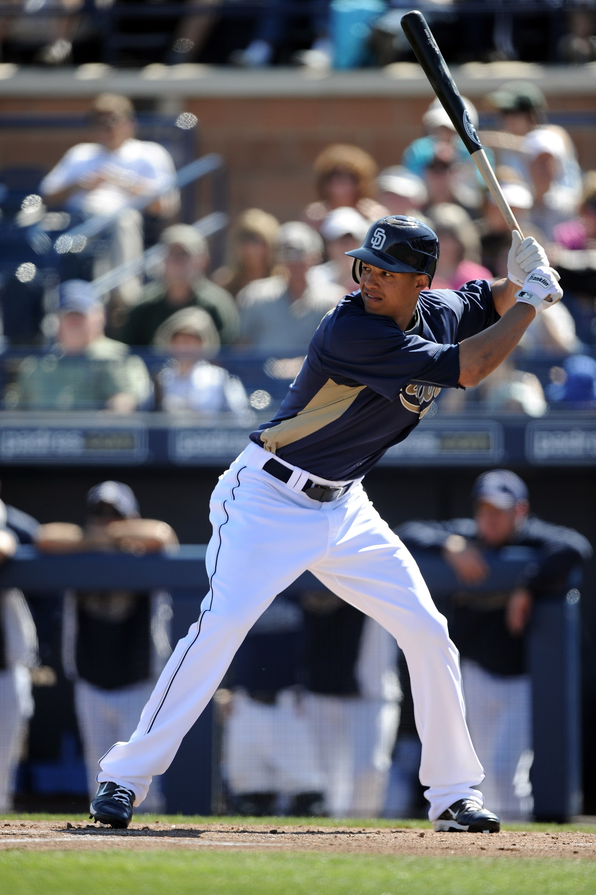 PEORIA, AZ - MARCH 02:  Will Venable #25 of the  San Diego Padres at bat against the Colorado Rockies during spring training at Peoria Stadium on March 2, 2011 in Peoria, Arizona.  (Photo by Harry How/Getty Images)