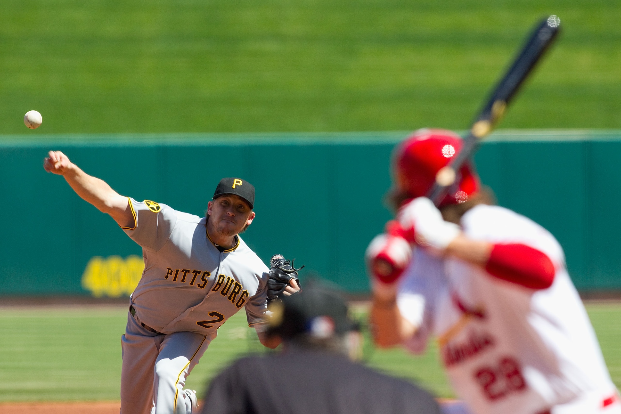 ST. LOUIS, MO - APRIL 6: Pitcher Kevin Correia #29 of the Pittsburgh Pirates throws against the St. Louis Cardinals at Busch Stadium on April 6, 2011 in St. Louis, Missouri.  (Photo by Dilip Vishwanat/Getty Images)