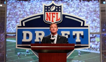 NEW YORK, NY - APRIL 28:  NFL Commissoner Roger Goodell speaks at the podium during the 2011 NFL Draft at Radio City Music Hall on April 28, 2011 in New York City.  (Photo by Chris Trotman/Getty Images)