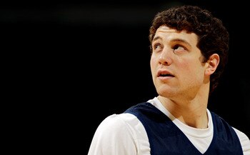 DENVER, CO - MARCH 16:  Jimmer Fredette #32 of the Brigham Young Cougars takes part in practice prior to their second round NCAA Men's Basketball Tournament game at the Pepsi Center on March 16, 2011 in Denver, Colorado.  (Photo by Doug Pensinger/Getty Im