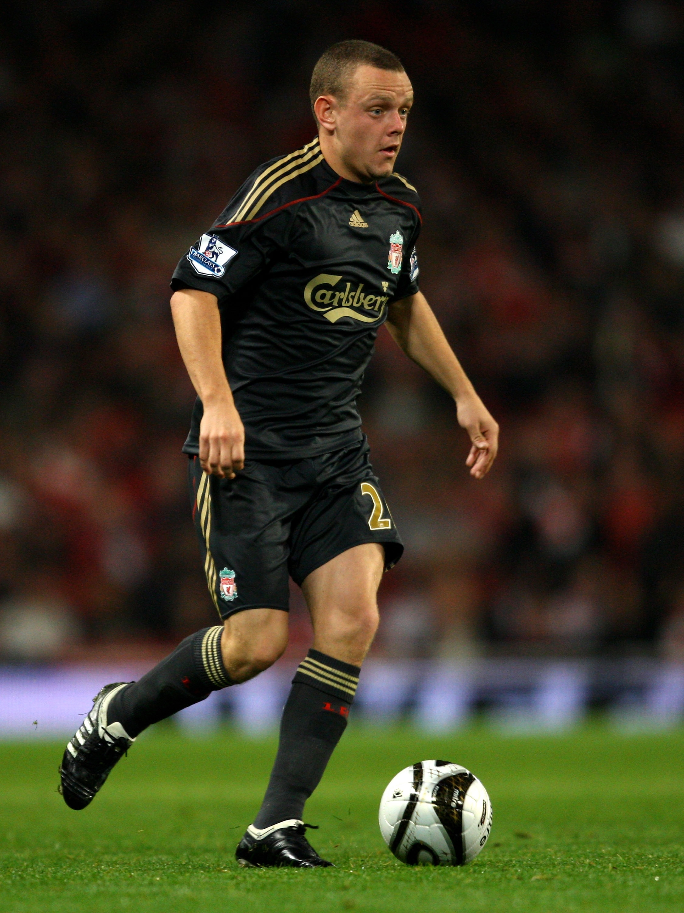 LONDON, ENGLAND - OCTOBER 28:  Jay Spearing of Liverpool during the Carling Cup 4th Round match between Arsenal and Liverpool at the Emirates Stadium on October 28, 2009 in London, England.  (Photo by Shaun Botterill/Getty Images)
