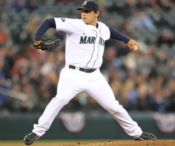 SEATTLE, WA - APRIL 13:  Starting pitcher Jason Vargas #38 of the Seattle Mariners pitches against the Toronto Blue Jays at Safeco Field on April 13, 2011 in Seattle, Washington. (Photo by Otto Greule Jr/Getty Images)