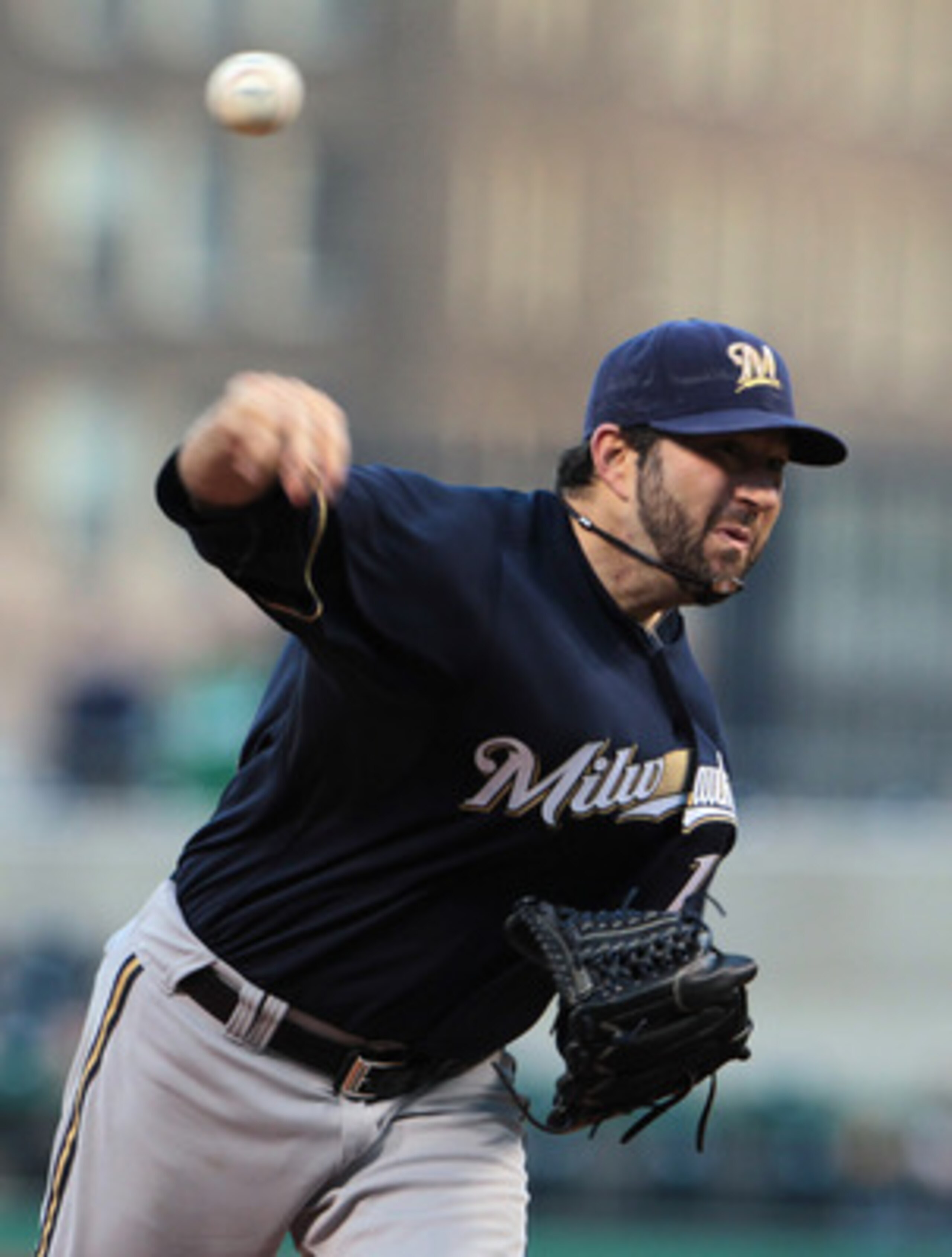 PITTSBURGH, PA - APRIL 13:  Shaun Marcum #18 of the Milwaukee Brewers throws a pitch during their game against the Pittsburgh Pirates at PNC Park on April 13, 2011 in Pittsburgh, Pennsylvania.  (Photo by Scott Halleran/Getty Images)