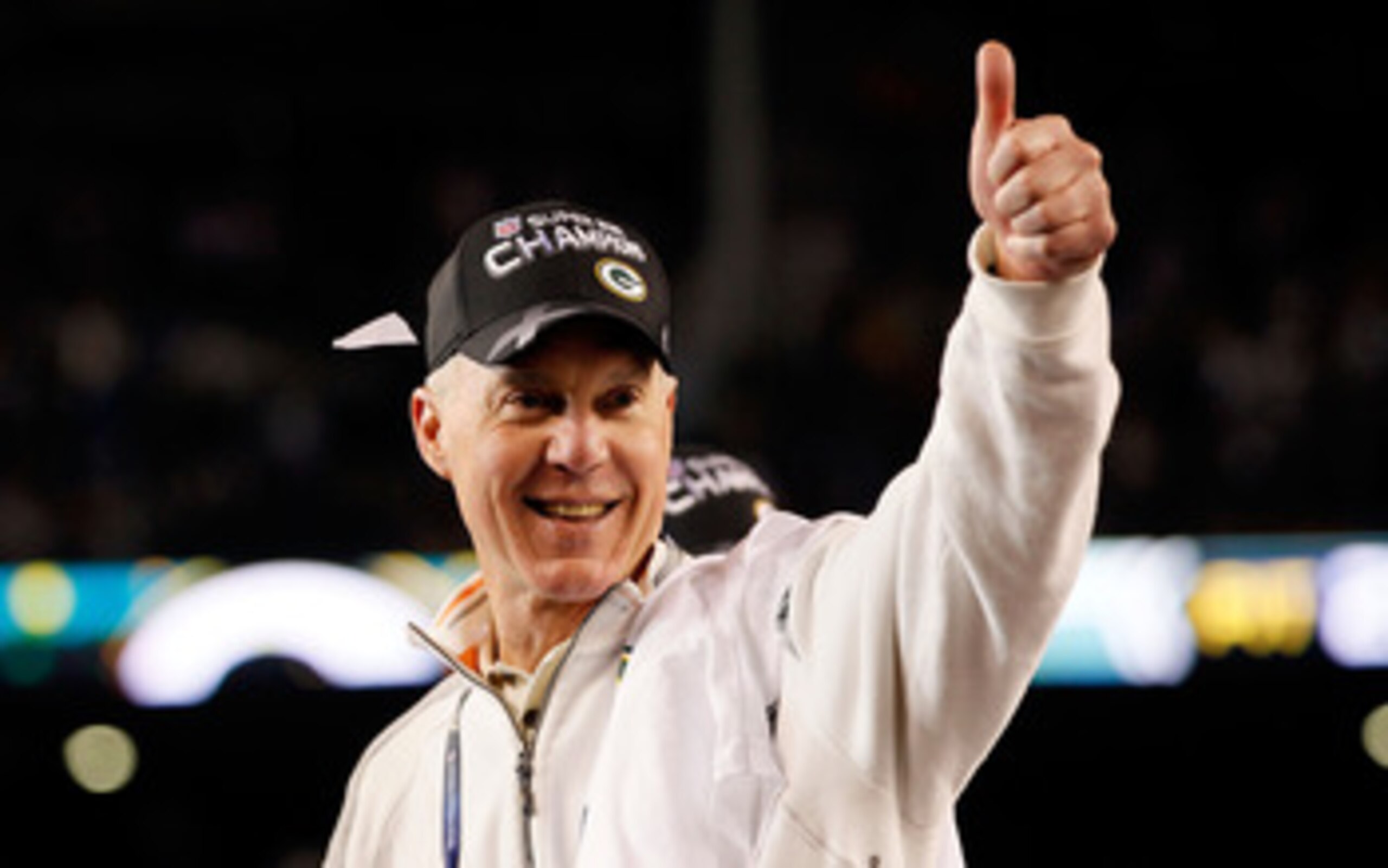 ARLINGTON, TX - FEBRUARY 06: General Manager Ted Thompson of the Green Bay Packers celebrates after the Packers won 31-25 against the Pittsburgh Steelers during Super Bowl XLV at Cowboys Stadium on February 6, 2011 in Arlington, Texas. (Photo by Kevin C ARLINGTON, TX - FEBRUARY 06: General Manager Ted Thompson of the Green Bay Packers celebrates after the Packers won 31-25 against the Pittsburgh Steelers during Super Bowl XLV at Cowboys Stadium on February 6, 2011 in Arlington, Texas. (Photo by Kevin C
