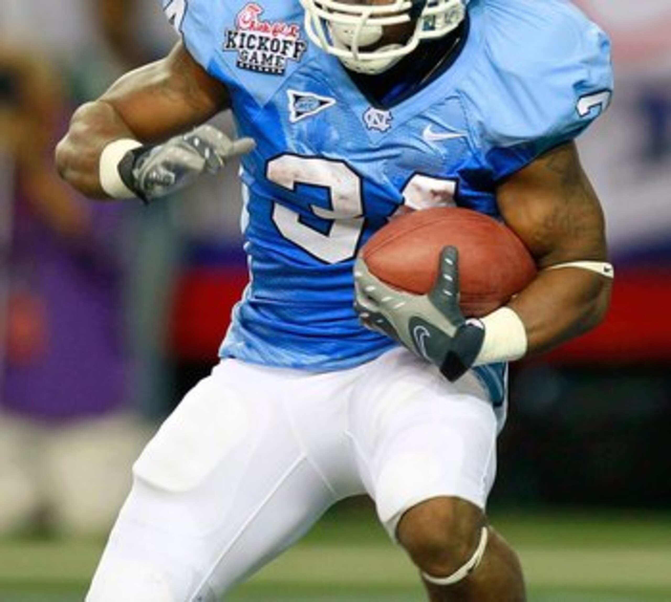 ATLANTA - SEPTEMBER 04:  Johnny White #34 of the North Carolina Tar Heels against the LSU Tigers during the Chick-fil-A Kickoff Game at Georgia Dome on September 4, 2010 in Atlanta, Georgia.  (Photo by Kevin C. Cox/Getty Images)