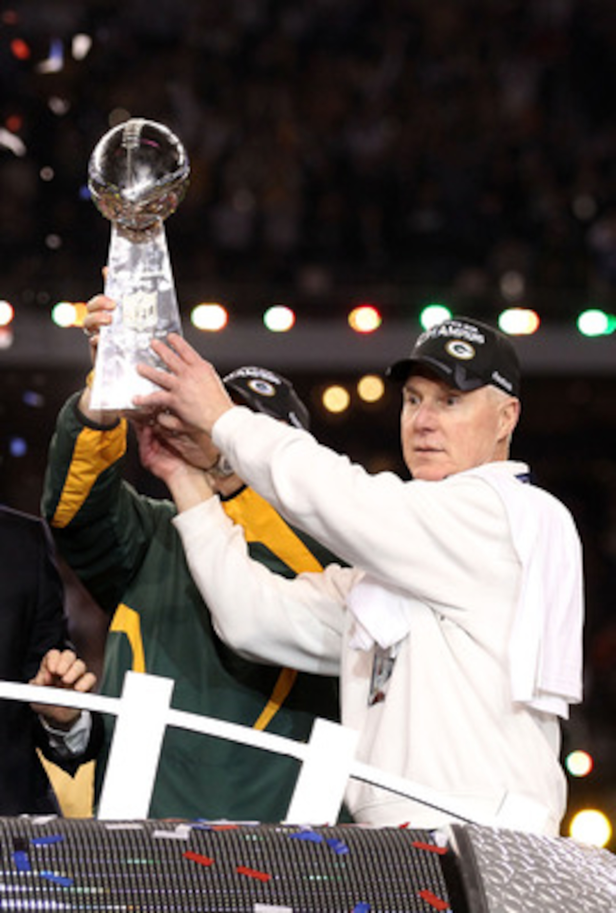 ARLINGTON, TX - FEBRUARY 06: Green Bay Packers General Manager Ted Thompson celebrates after winning Super Bowl XLV 31-25 against the Pittsburgh Steelers at Cowboys Stadium on February 6, 2011 in Arlington, Texas. (Photo by Al Bello/Getty Images) ARLINGTON, TX - FEBRUARY 06: Green Bay Packers General Manager Ted Thompson celebrates after winning Super Bowl XLV 31-25 against the Pittsburgh Steelers at Cowboys Stadium on February 6, 2011 in Arlington, Texas. (Photo by Al Bello/Getty Images)