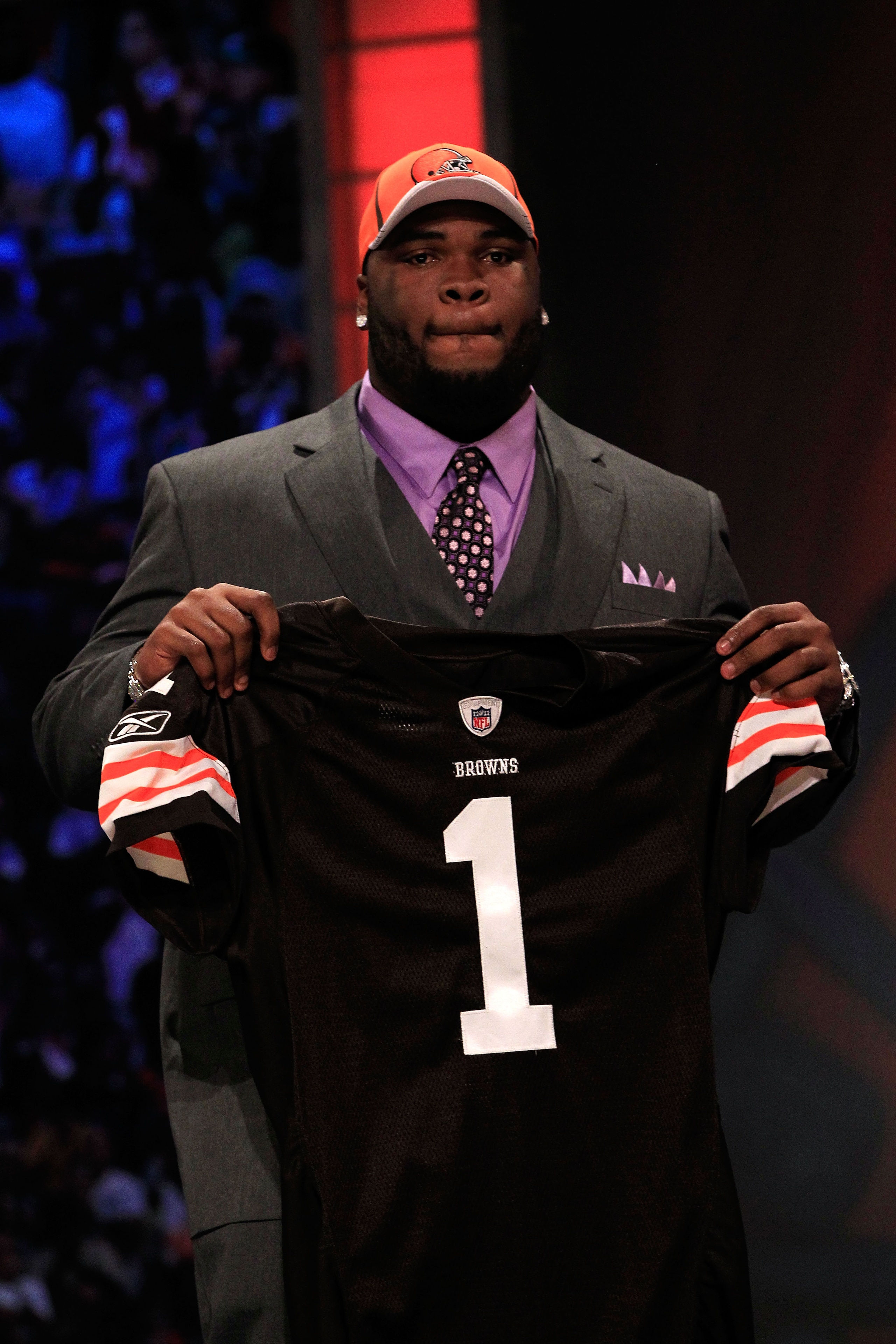 NEW YORK, NY - APRIL 28: Phil Taylor, #21 overall pick by the Cleveland Browns, holds up a jersey on stage during the 2011 NFL Draft at Radio City Music Hall on April 28, 2011 in New York City. (Photo by Chris Trotman/Getty Images) NEW YORK, NY - APRIL 28: Phil Taylor, #21 overall pick by the Cleveland Browns, holds up a jersey on stage during the 2011 NFL Draft at Radio City Music Hall on April 28, 2011 in New York City. (Photo by Chris Trotman/Getty Images)