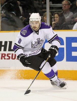 SAN JOSE, CA - APRIL 23:  Drew Doughty #8 of the Los Angeles Kings in action during their game against the San Jose Sharks in game five of the Western Conference Quarterfinals during the 2011 NHL Stanley Cup Playoffs at HP Pavilion on April 23, 2011 in Sa