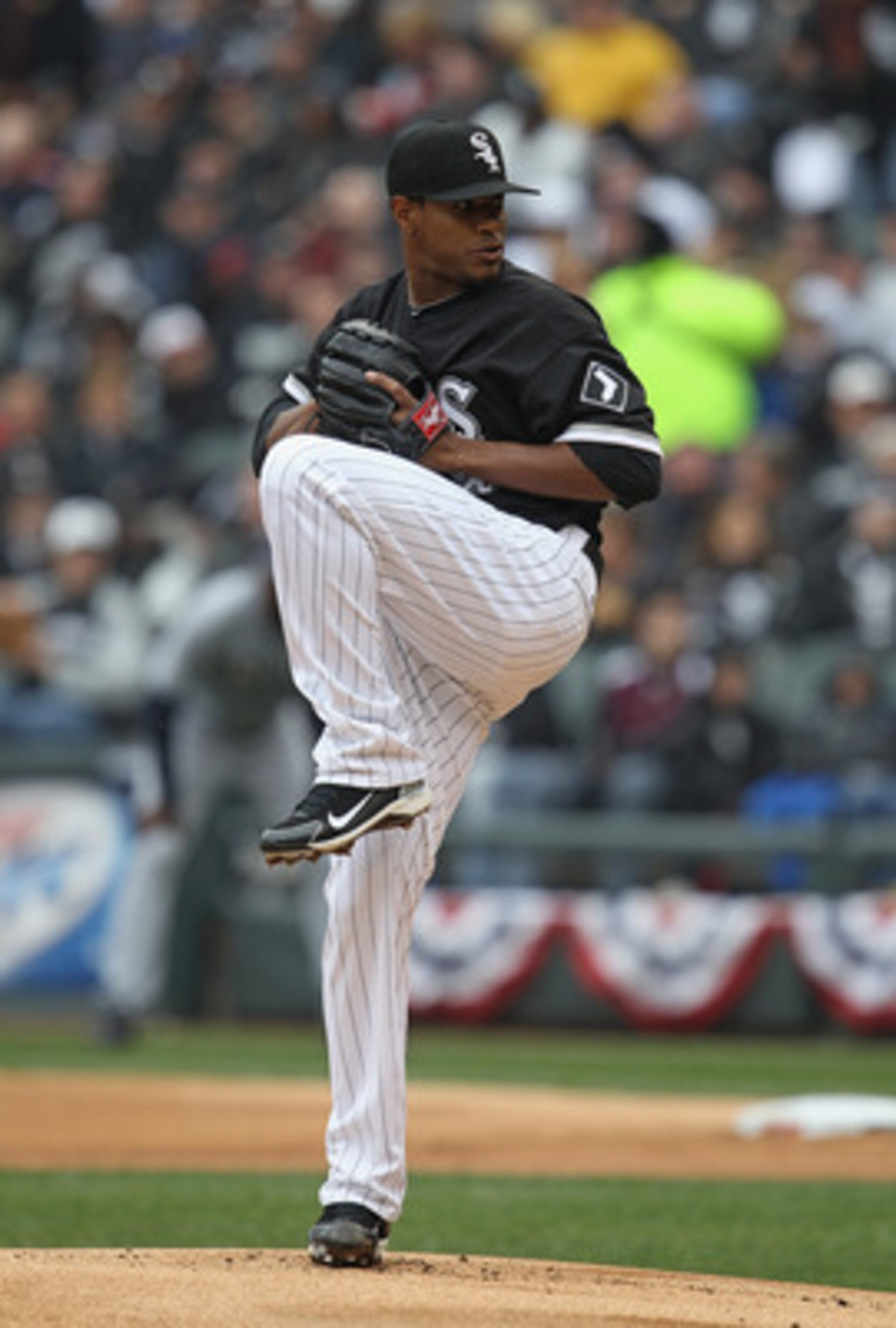 CHICAGO, IL - APRIL 07: Starting pitcher Edwin Jackson #33 of the Chicago White Sox delivers the ball against the Tampa Bay Rays during the home opener at U.S. Cellular Field on April 7, 2011 in Chicago, Illinois. The White Sox defeated the Rays 5-1. (Pho