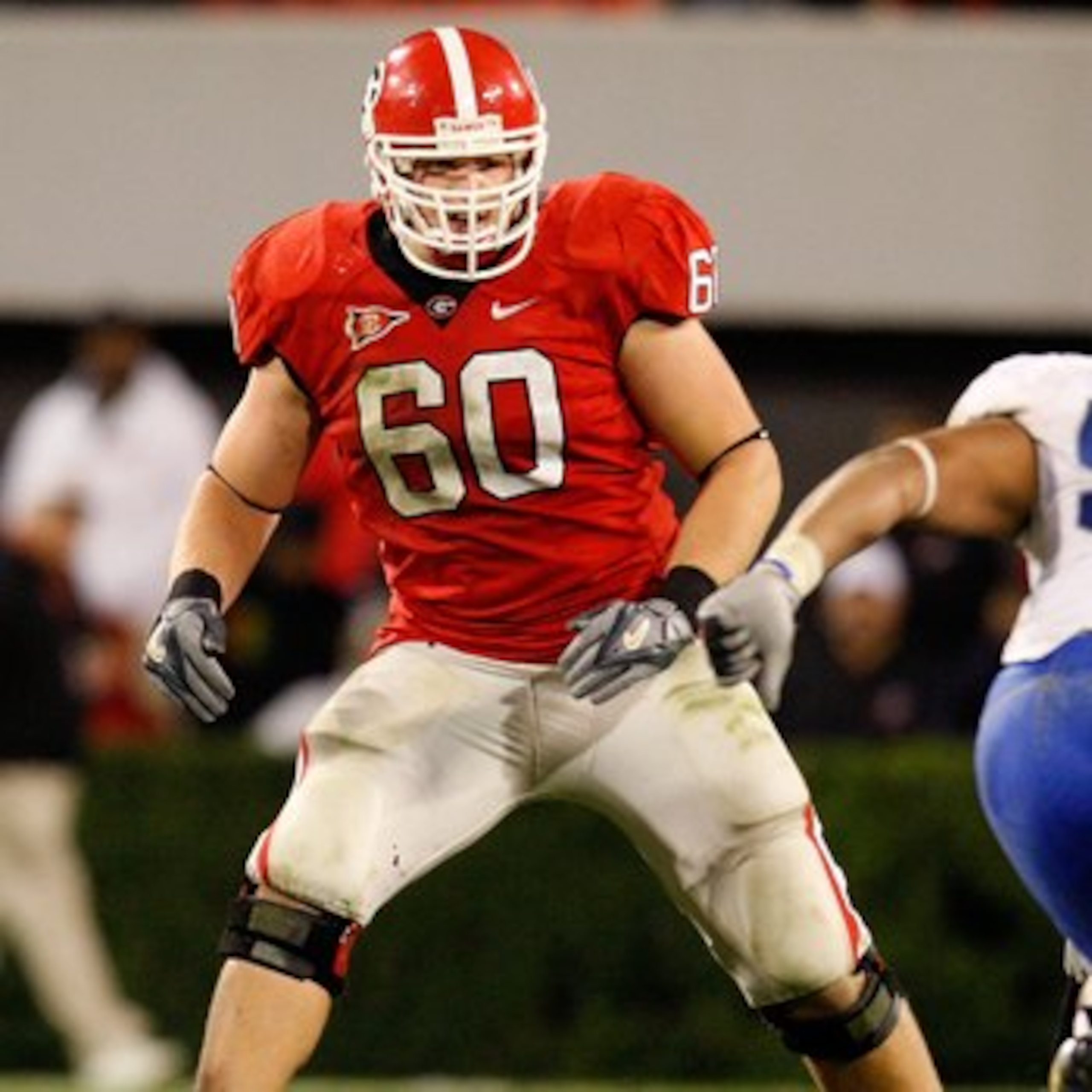ATHENS, GA - NOVEMBER 21:  Clint Boling #60 of the Georgia Bulldogs against the Kentucky Wildcats at Sanford Stadium on November 21, 2009 in Athens, Georgia.  (Photo by Kevin C. Cox/Getty Images)