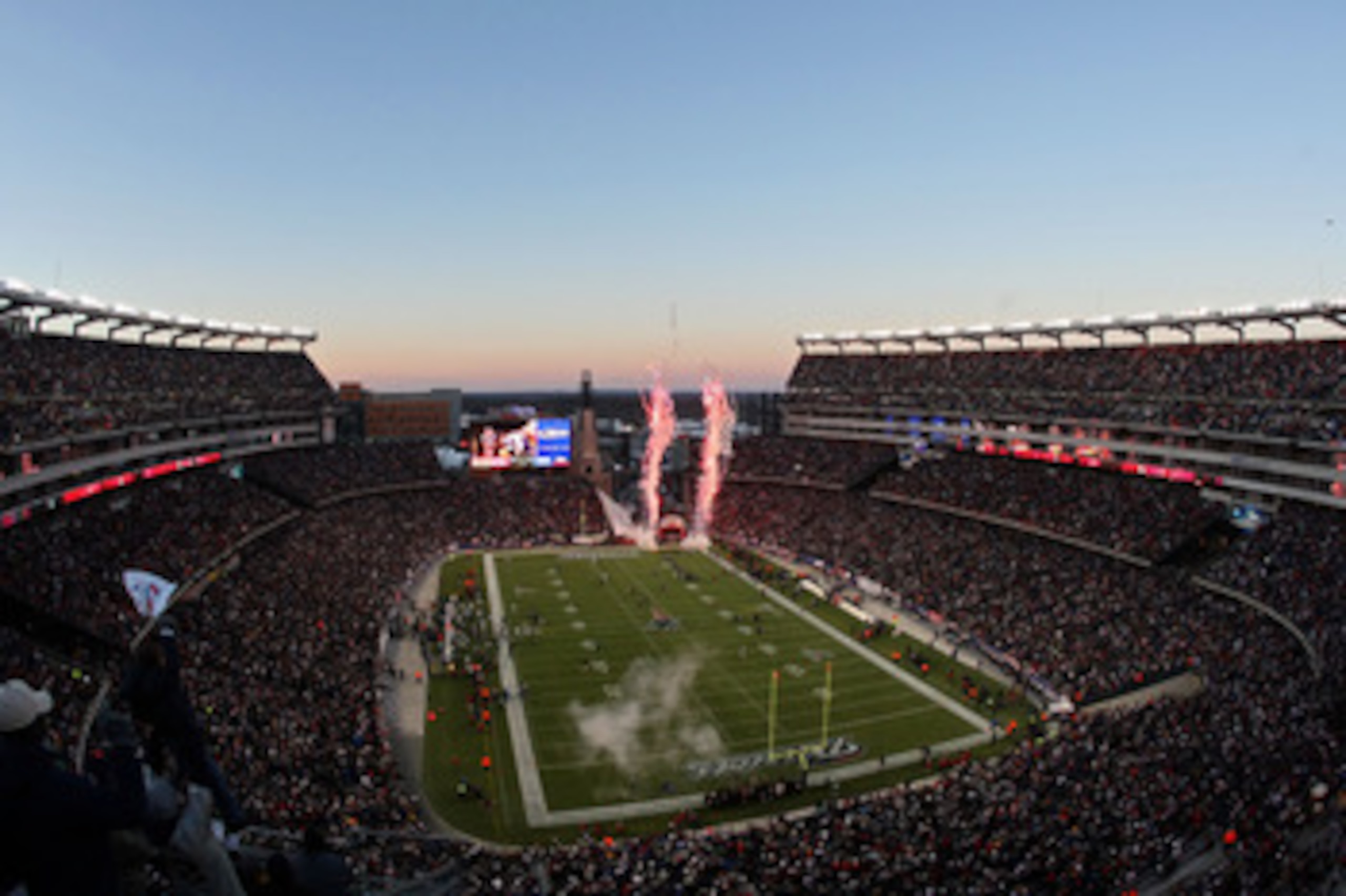 FOXBORO, MA - JANUARY 16: The New England Patriots take the field before playing against the New York Jets to start their 2011 AFC divisional playoff game at Gillette Stadium on January 16, 2011 in Foxboro, Massachusetts. (Photo by Michael Heiman/Getty FOXBORO, MA - JANUARY 16: The New England Patriots take the field before playing against the New York Jets to start their 2011 AFC divisional playoff game at Gillette Stadium on January 16, 2011 in Foxboro, Massachusetts. (Photo by Michael Heiman/Getty