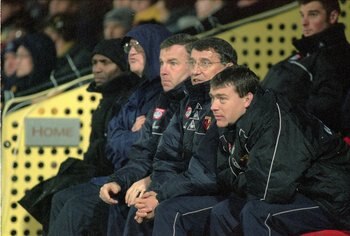 17 Nov 2000:  Watford manager Graham Taylor looks on during the Nationwide League Division One match against Preston North End played at Vicarage Road, in Watford, England. Preston North End won the match 3-2. \ Mandatory Credit: Mike Finn-Kelcey /Allspor