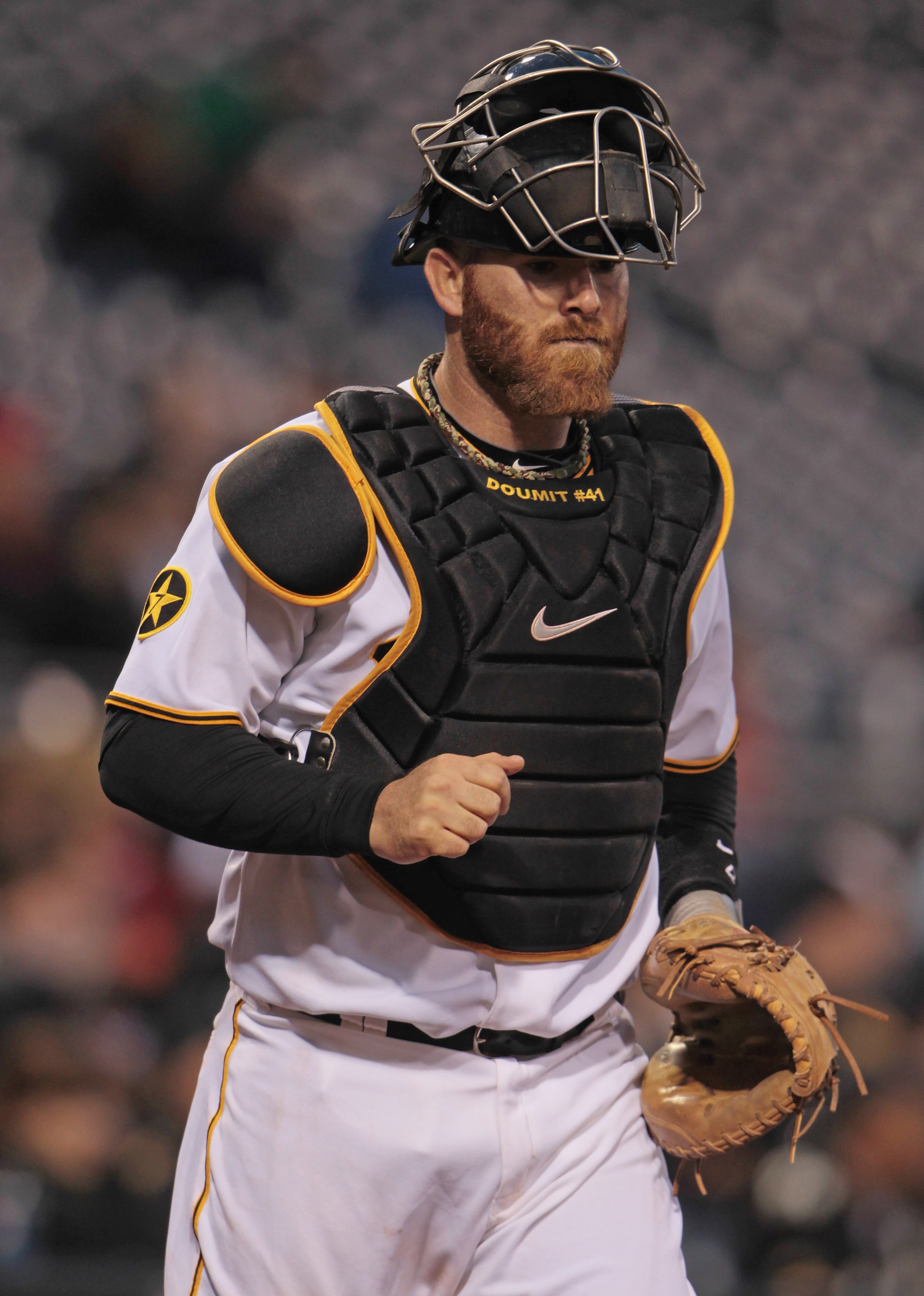 PITTSBURGH, PA - APRIL 13: Ryan Doumit #41 of the Pittsburgh Pirates waits at home plate during their game against the Milwaukee Brewers at PNC Park on April 13, 2011 in Pittsburgh, Pennsylvania. (Photo by Scott Halleran/Getty Images) PITTSBURGH, PA - APRIL 13: Ryan Doumit #41 of the Pittsburgh Pirates waits at home plate during their game against the Milwaukee Brewers at PNC Park on April 13, 2011 in Pittsburgh, Pennsylvania. (Photo by Scott Halleran/Getty Images)