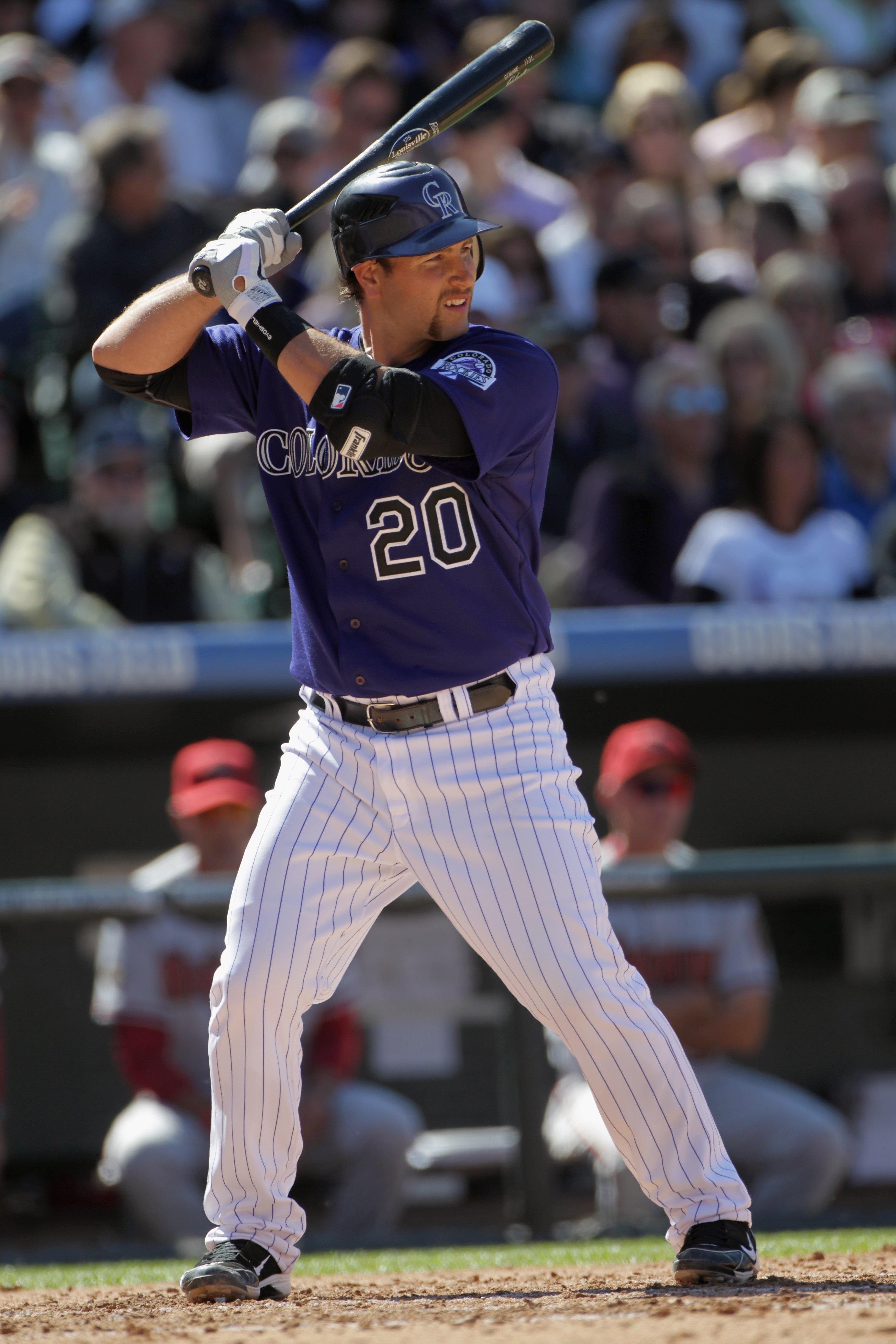 DENVER, CO - APRIL 01: Chris Iannetta #20 of the Colorado Rockies takes an at bat against the Arizona Diamondbacks during Opening Day at Coors Field on April 1, 2011 in Denver, Colorado. (Photo by Doug Pensinger/Getty Images) DENVER, CO - APRIL 01: Chris Iannetta #20 of the Colorado Rockies takes an at bat against the Arizona Diamondbacks during Opening Day at Coors Field on April 1, 2011 in Denver, Colorado. (Photo by Doug Pensinger/Getty Images)