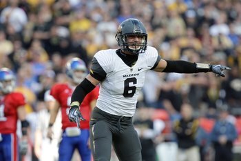 KANSAS CITY, MO - NOVEMBER 28:  Andrew Gachkar #6 of the Missouri Tigers reacts after a play during their game against the Kansas Jayhawks during the game at Arrowhead Stadium on November 28, 2009 in Kansas City, Missouri. (Photo by Jamie Squire/Getty Ima