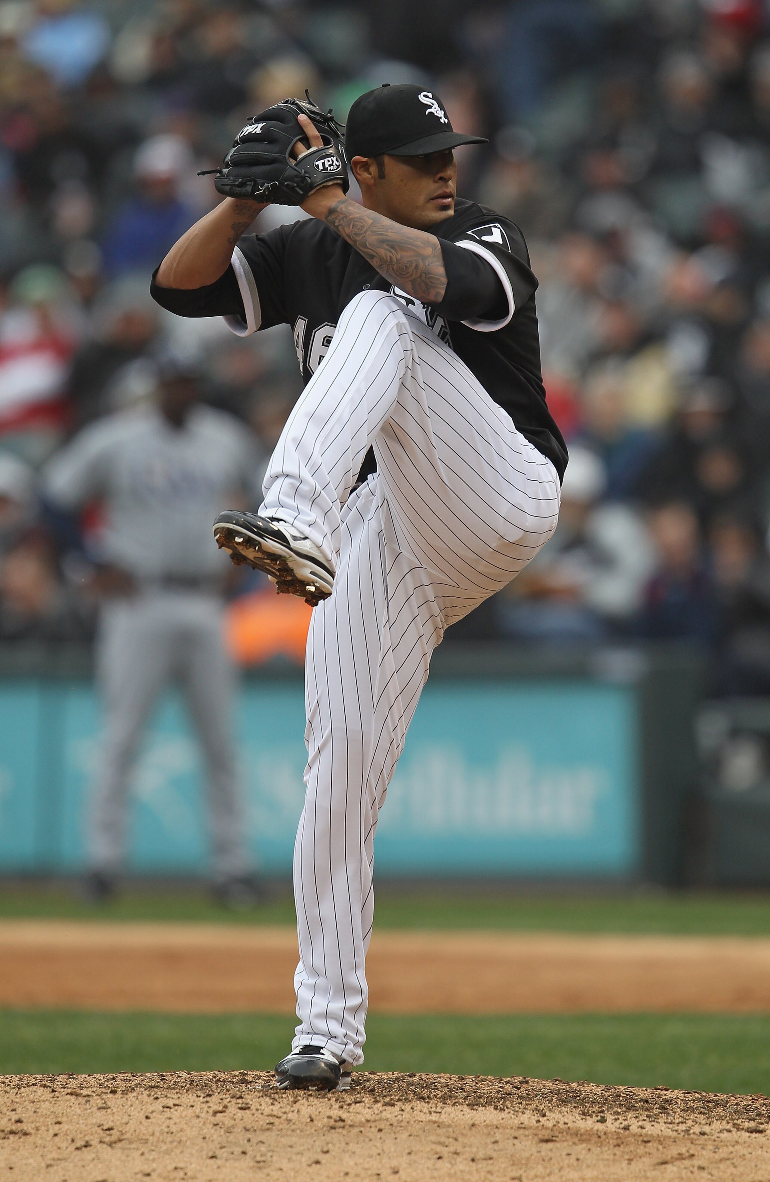 CHICAGO, IL - APRIL 07: Sergio Santos #46 of the Chicago White Sox pitches in the 9th inning against the Tampa Bay Rays during the home opener at U.S. Cellular Field on April 7, 2011 in Chicago, Illinois. The White Sox defeated the Rays 5-1. (Photo by Jon