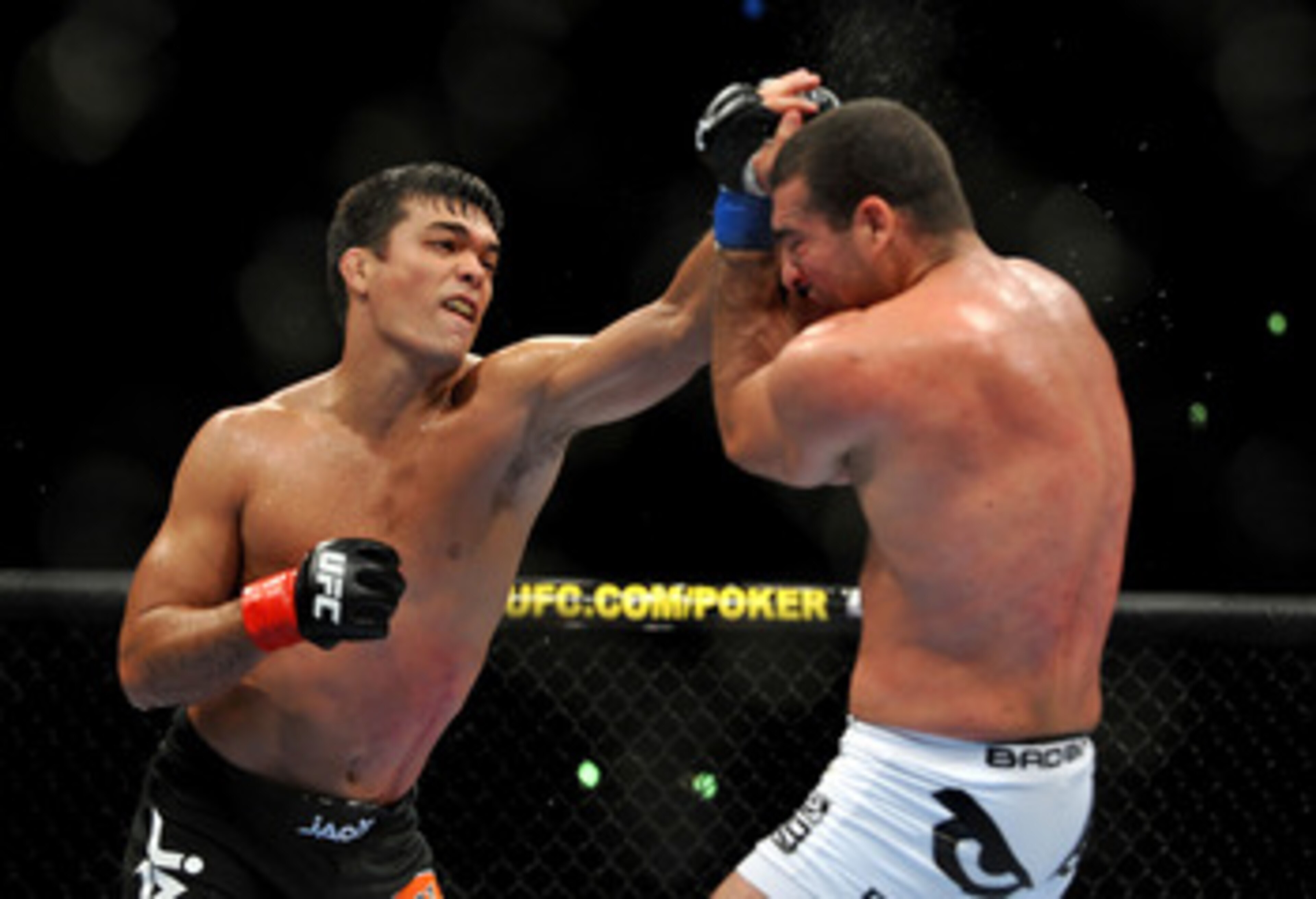 LOS ANGELES, CA - OCTOBER 24:  UFC Light Heavyweight Champion Lyoto Machida (R) battles with UFC Light Heavyweight challenger Mauricio Rua (L) during their title fight at UFC 104 at Staples Center on October 24, 2009 in Los Angeles, California. (Photo by 