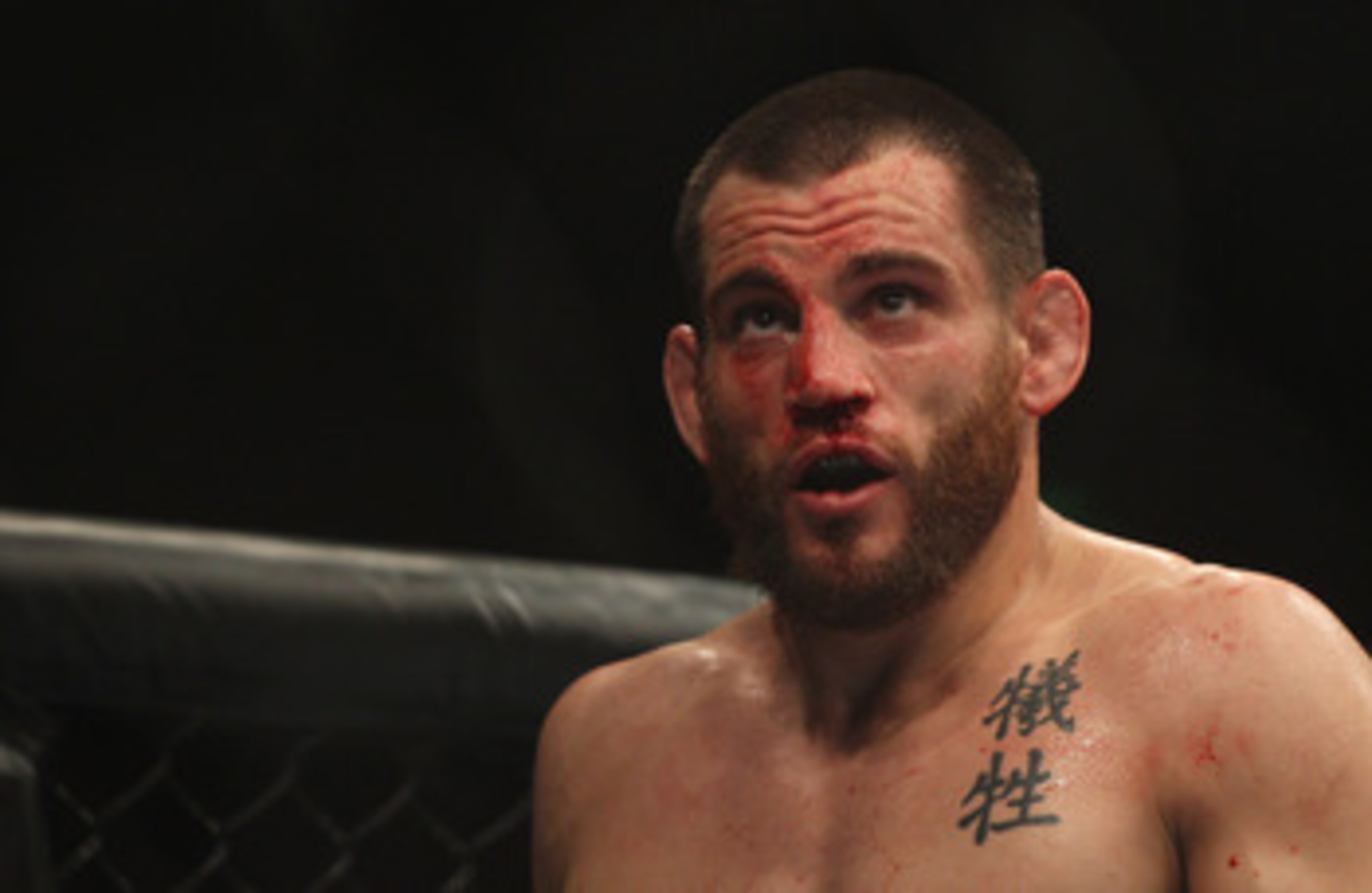 SYDNEY, AUSTRALIA - FEBRUARY 27:  Jon Fitch of the USA looks at the big screen after the first round in his fight against BJ Penn of the USA during their welterweight bout part of  UFC 127 at Acer Arena on February 27, 2011 in Sydney, Australia.  (Photo b