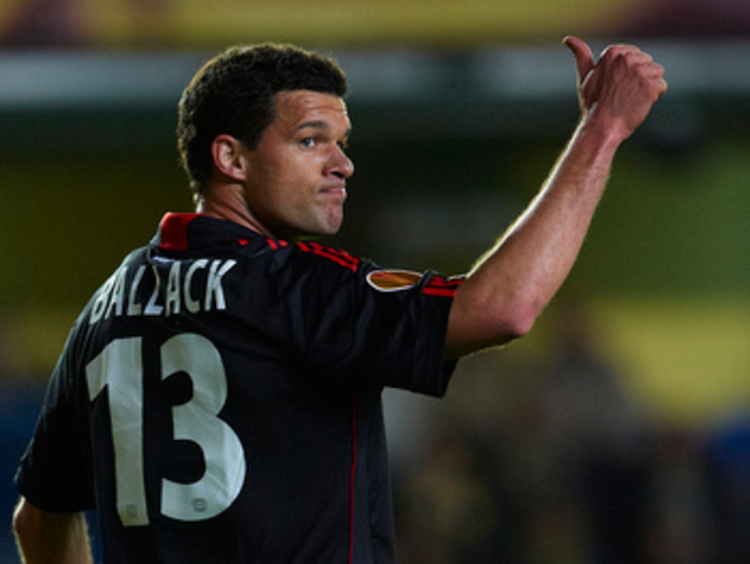 VILLAREAL, SPAIN - MARCH 17: Michael Ballack of Bayer Leverkusen reacts during the UEFA Europa League round of 16 second leg match between Villarreal and Bayer Leverkusen at El Madrigal stadium on March 17, 2011 in Villareal, Spain. Villarreal won 2-1. VILLAREAL, SPAIN - MARCH 17: Michael Ballack of Bayer Leverkusen reacts during the UEFA Europa League round of 16 second leg match between Villarreal and Bayer Leverkusen at El Madrigal stadium on March 17, 2011 in Villareal, Spain. Villarreal won 2-1.