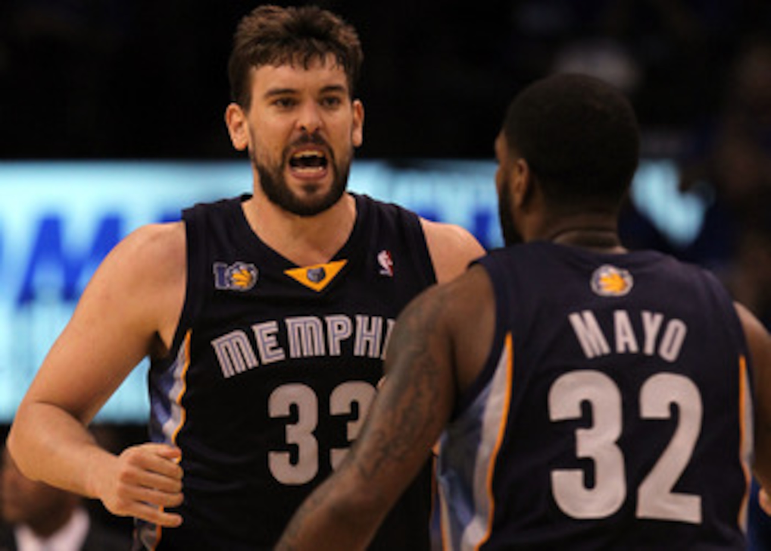 OKLAHOMA CITY, OK - MAY 01:  Center Marc Gasol #33 of the Memphis Grizzlies reacts against the Oklahoma City Thunder in Game One of the Western Conference Semifinals in the 2011 NBA Playoffs on May 1, 2011 at Oklahoma City Arena in Oklahoma City, Oklahoma