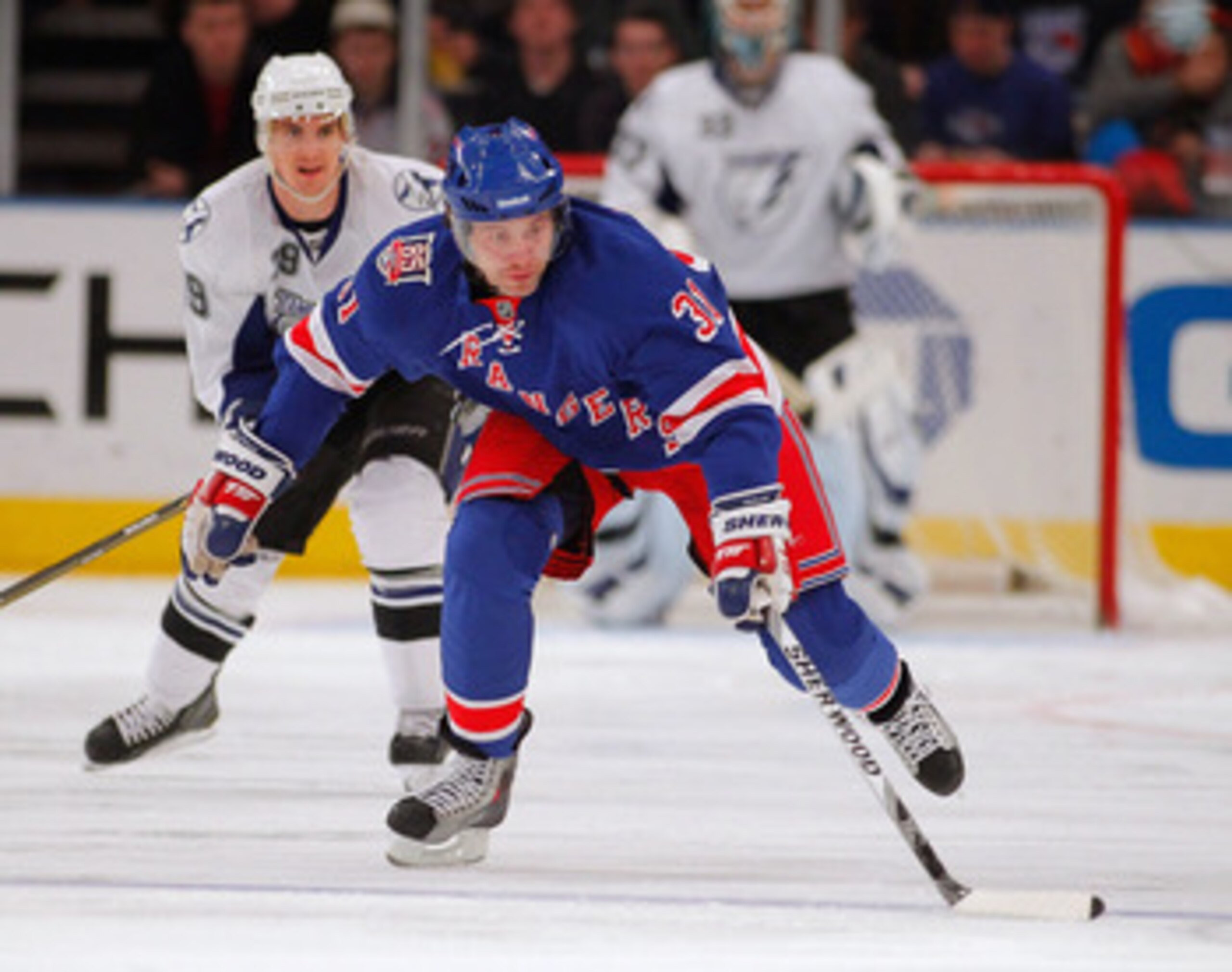 NEW YORK, NY - DECEMBER 23:  Alex Frolov #31 of the New York Rangers skates during an NHL hockey game against the Tampa Bay Lightning at Madison Square Garden on December 23, 2010 in New York City.  (Photo by Paul Bereswill/Getty Images)