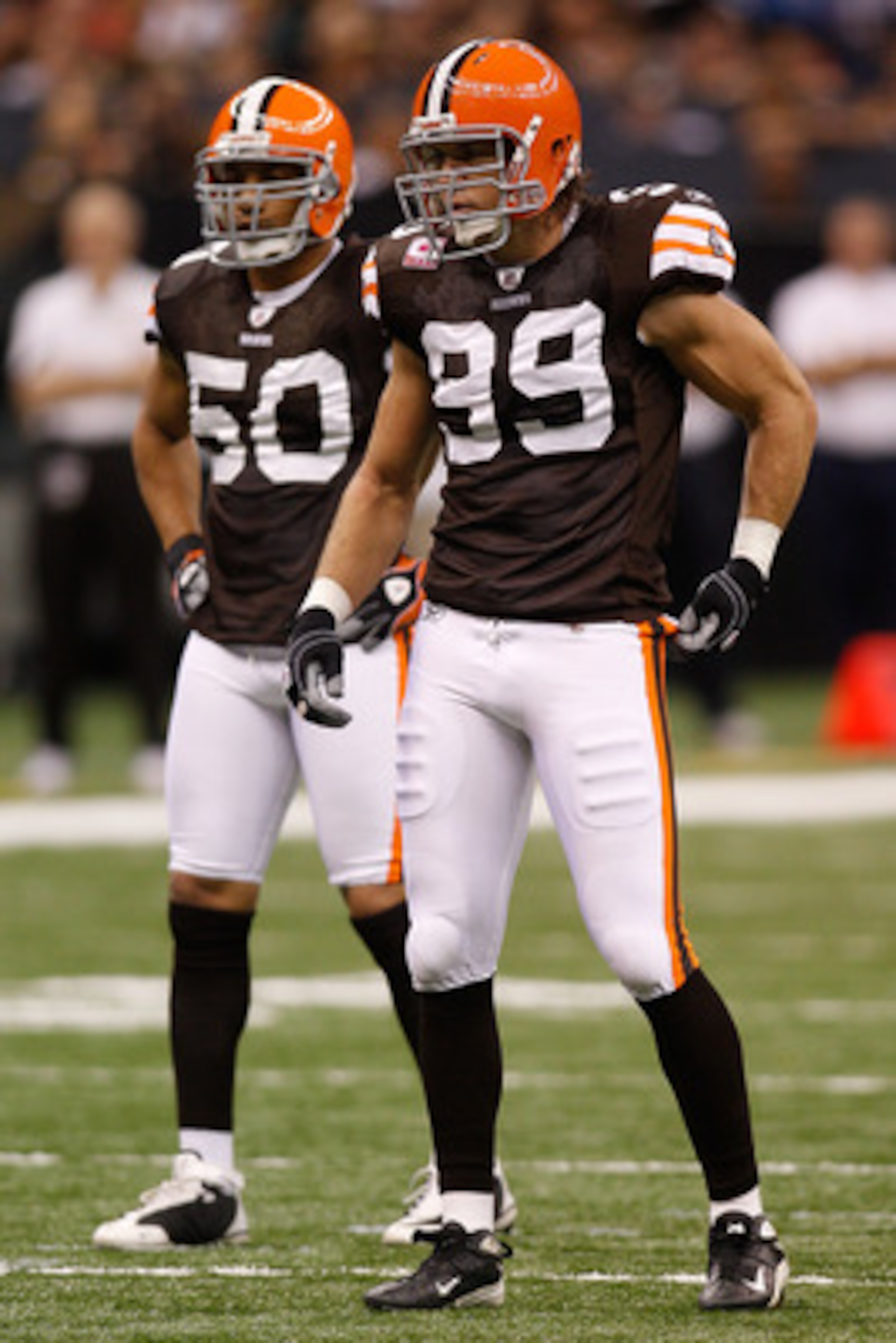 NEW ORLEANS - OCTOBER 24:  Scott Fujita #99 of the Cleveland Browns in action against the New Orleans Saints at the Louisiana Superdome on October 24, 2010 in New Orleans, Louisiana.  (Photo by Chris Graythen/Getty Images)