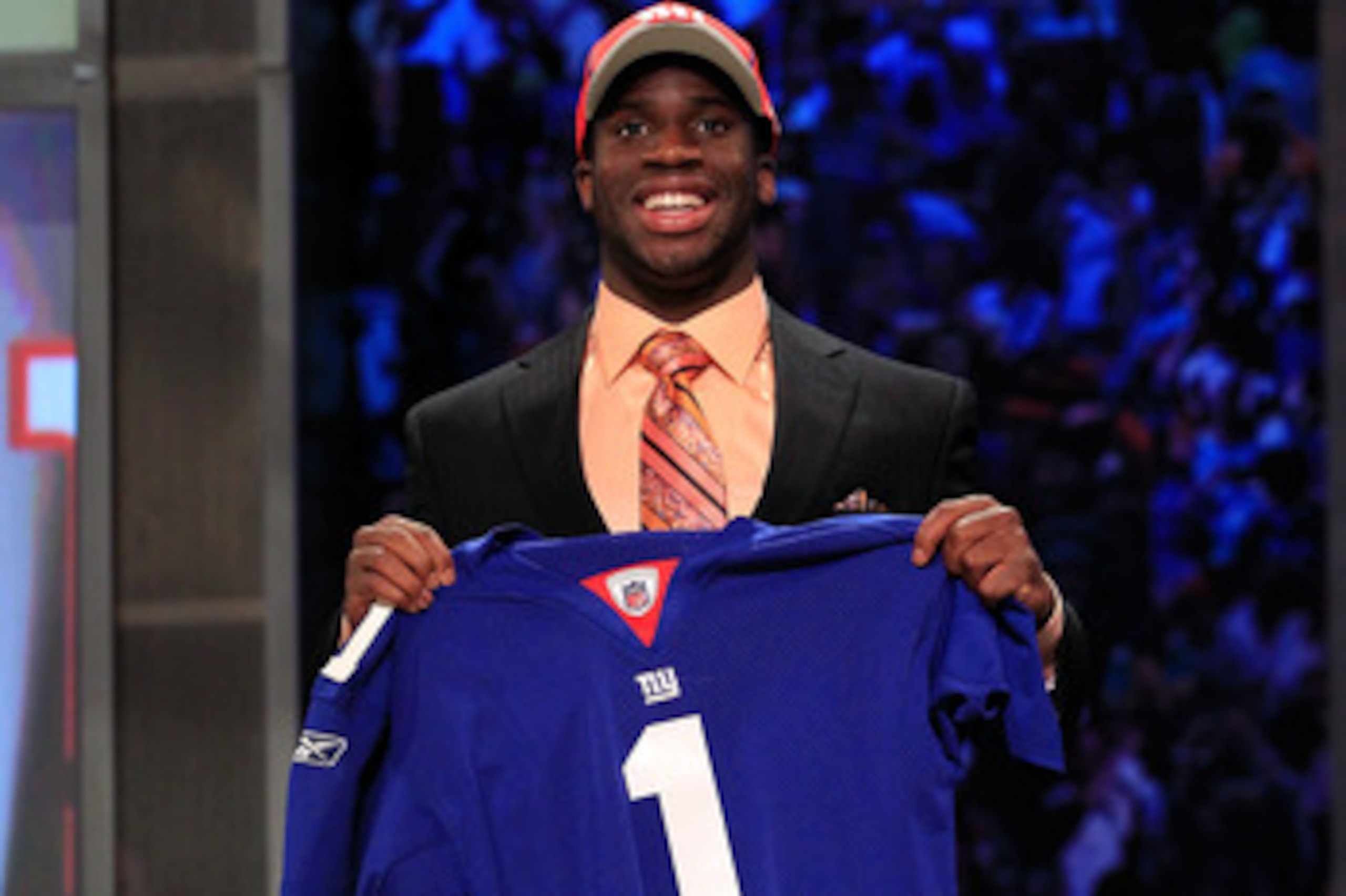 NEW YORK, NY - APRIL 28: Prince Amukamara, #19 overall pick by the New York Giants, holds up a jersey on stage during the 2011 NFL Draft at Radio City Music Hall on April 28, 2011 in New York City. (Photo by Chris Trotman/Getty Images) NEW YORK, NY - APRIL 28: Prince Amukamara, #19 overall pick by the New York Giants, holds up a jersey on stage during the 2011 NFL Draft at Radio City Music Hall on April 28, 2011 in New York City. (Photo by Chris Trotman/Getty Images)