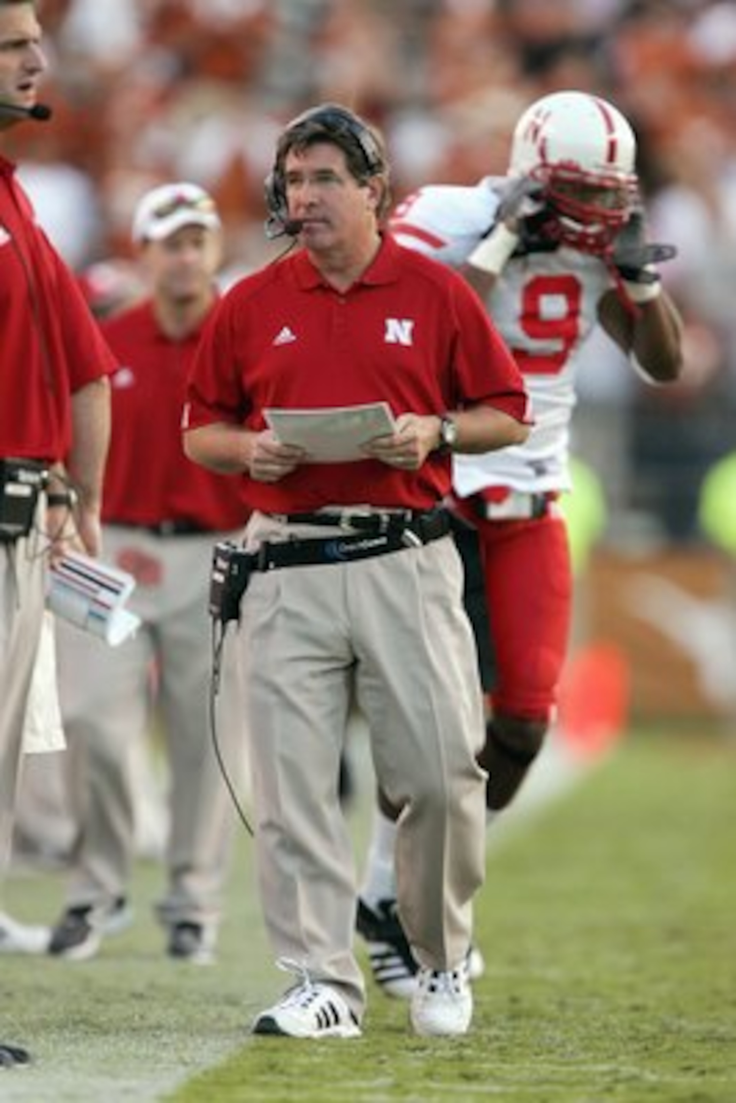 AUSTIN, TX - OCTOBER 27: Head coach Bill Callahan of the Nebraska Cornhuskers walks on the sidelines during the game against the Texas Longhorns at Darrell K Royal-Texas Memorial Stadium October 27, 2007 in Austin, Texas. Texas won 28-25. (Photo by Brian