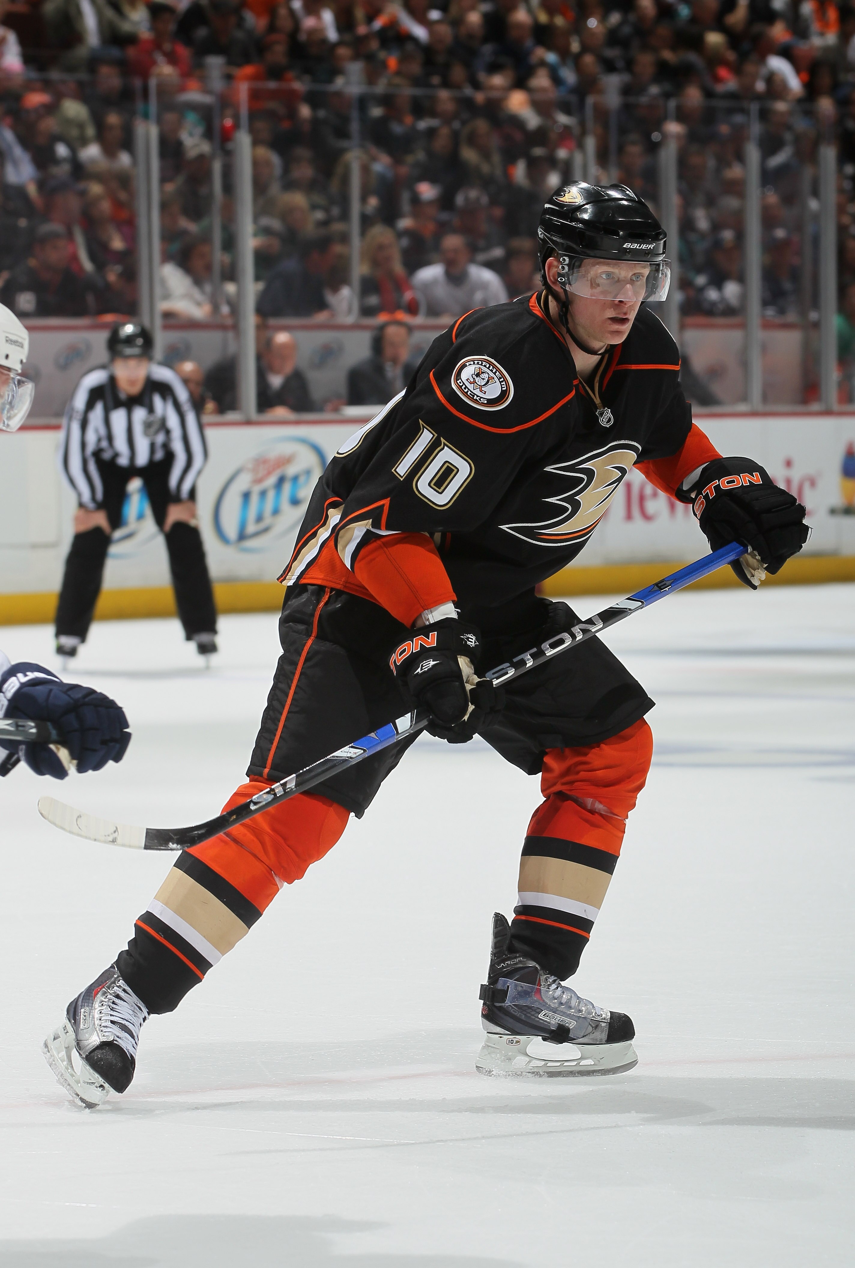 ANAHEIM, CA - APRIL 15:  Corey Perry #10 of the Anaheim Ducks skates against the Nashville Predators in Game Two of the Western Conference Quarterfinals during the 2011 NHL Stanley Cup Playoffs at Honda Center on April 15, 2011 in Anaheim, California.  (P