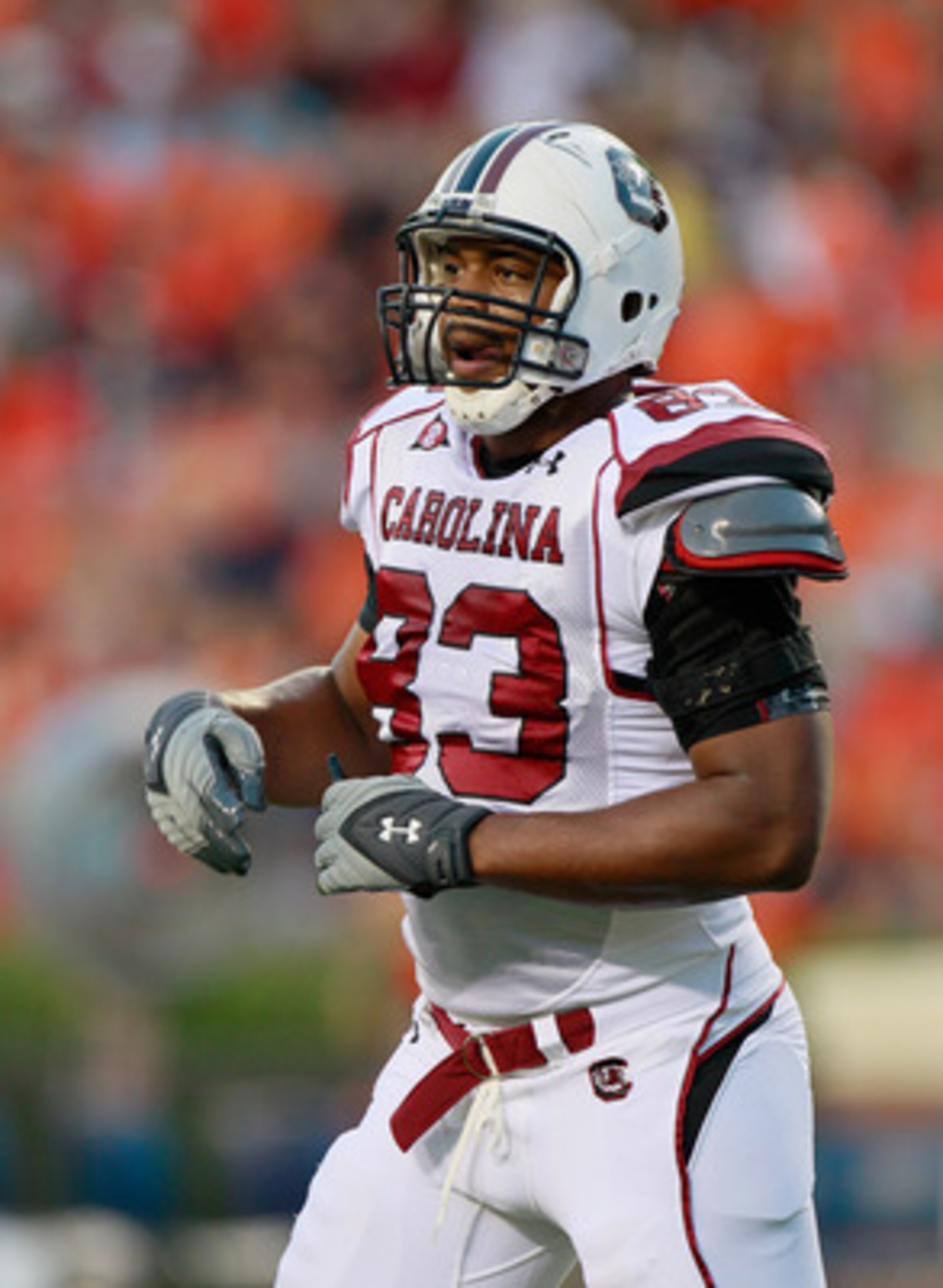 AUBURN, AL - SEPTEMBER 25:  Cliff Matthews #83 of the South Carolina Gamecocks against the Auburn Tigers at Jordan-Hare Stadium on September 25, 2010 in Auburn, Alabama.  (Photo by Kevin C. Cox/Getty Images)