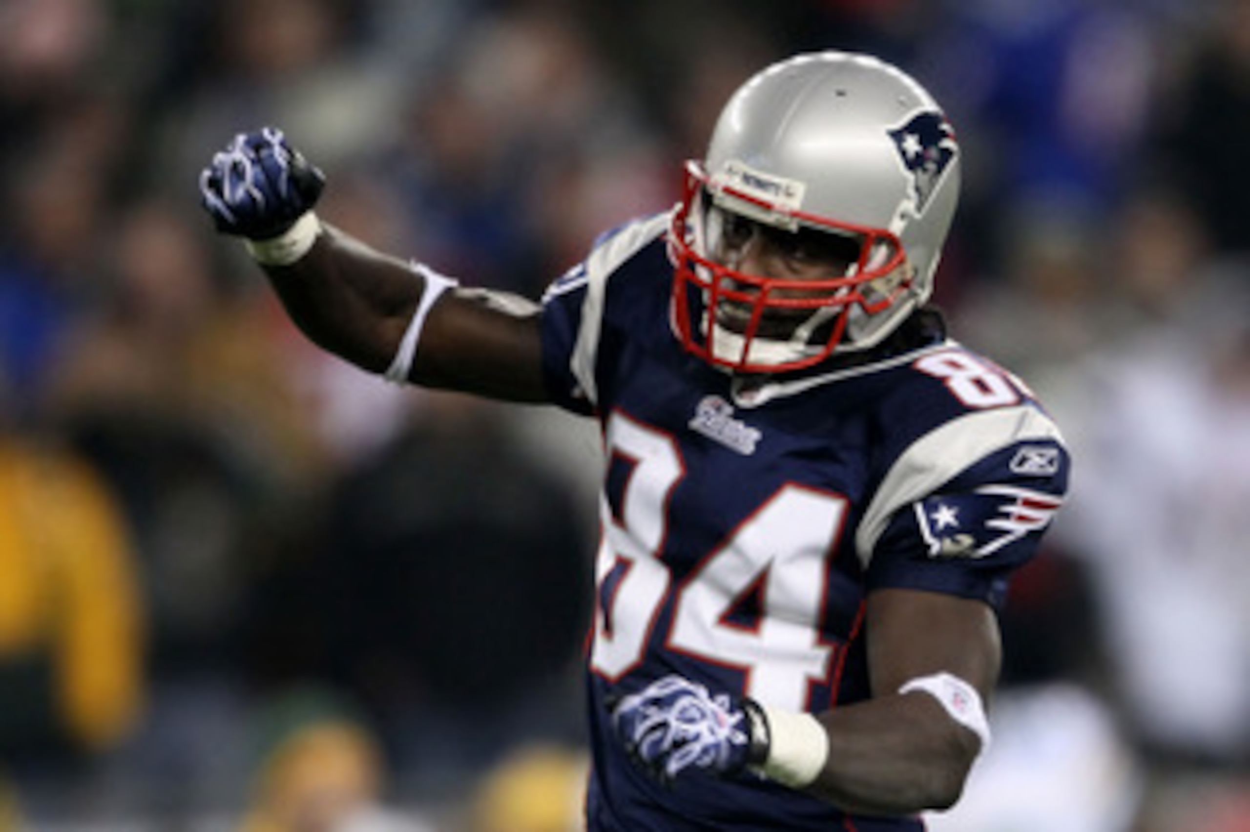 FOXBORO, MA - DECEMBER 19: Wide receiver Deion Branch #84 of the New England Patriots celebrates a first down during the fourth quarter of the game against the Green Bay Packers at Gillette Stadium on December 19, 2010 in Foxboro, Massachusetts. (Photo FOXBORO, MA - DECEMBER 19: Wide receiver Deion Branch #84 of the New England Patriots celebrates a first down during the fourth quarter of the game against the Green Bay Packers at Gillette Stadium on December 19, 2010 in Foxboro, Massachusetts. (Photo