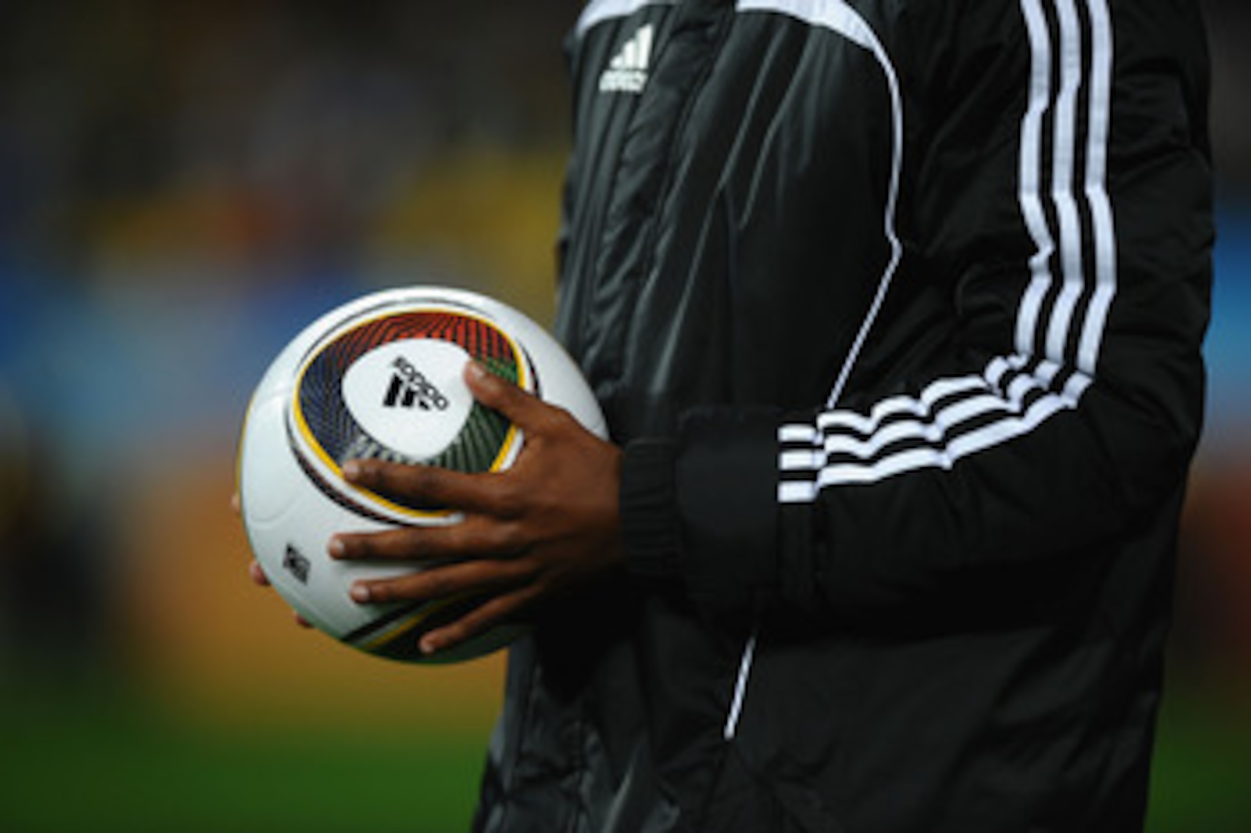 DURBAN, SOUTH AFRICA - JUNE 22: The official Jabulani matchball ahead of the 2010 FIFA World Cup South Africa Group B match between Nigeria and South Korea at Durban Stadium on June 22, 2010 in Durban, South Africa. (Photo by Laurence Griffiths/Getty Im DURBAN, SOUTH AFRICA - JUNE 22: The official Jabulani matchball ahead of the 2010 FIFA World Cup South Africa Group B match between Nigeria and South Korea at Durban Stadium on June 22, 2010 in Durban, South Africa. (Photo by Laurence Griffiths/Getty Im