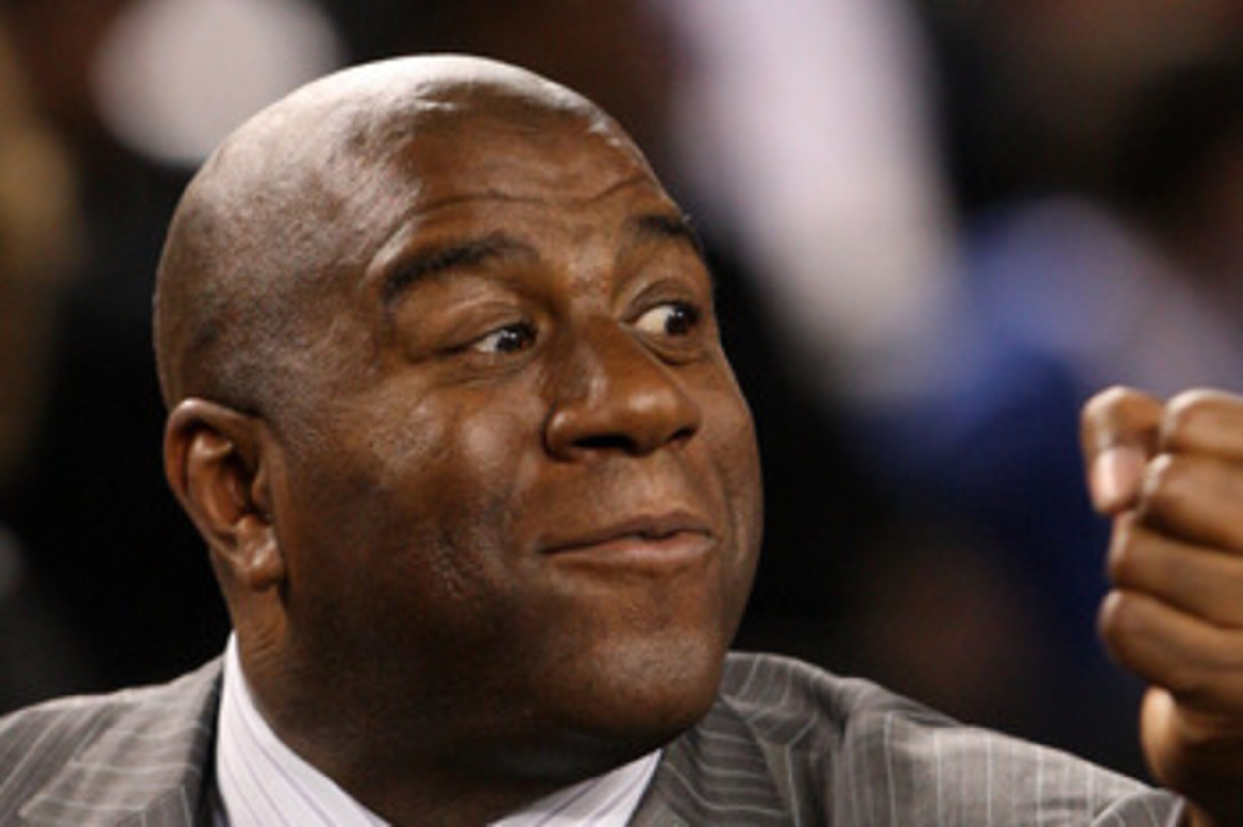 ARLINGTON, TX - FEBRUARY 14:  Former NBA player Earvin 'Magic' Johnson Jr. attends the NBA All-Star Game, part of 2010 NBA All-Star Weekend at Cowboys Stadium on February 14, 2010 in Arlington, Texas. NOTE TO USER: User expressly acknowledges and agrees t