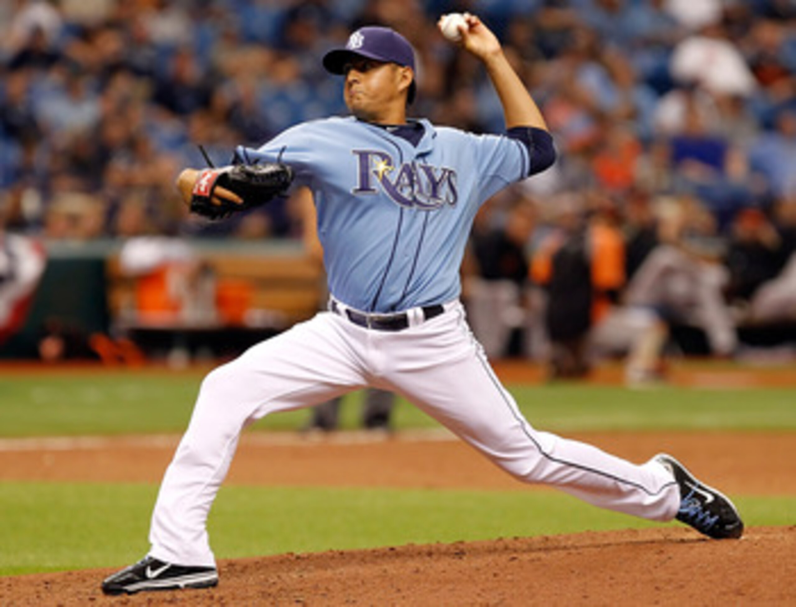 ST. PETERSBURG, FL - APRIL 03:  Pitcher Cesar Ramos #27 of the Tampa Bay Rays pitches against the Baltimore Orioles during the game at Tropicana Field on April 3, 2011 in St. Petersburg, Florida.  (Photo by J. Meric/Getty Images)