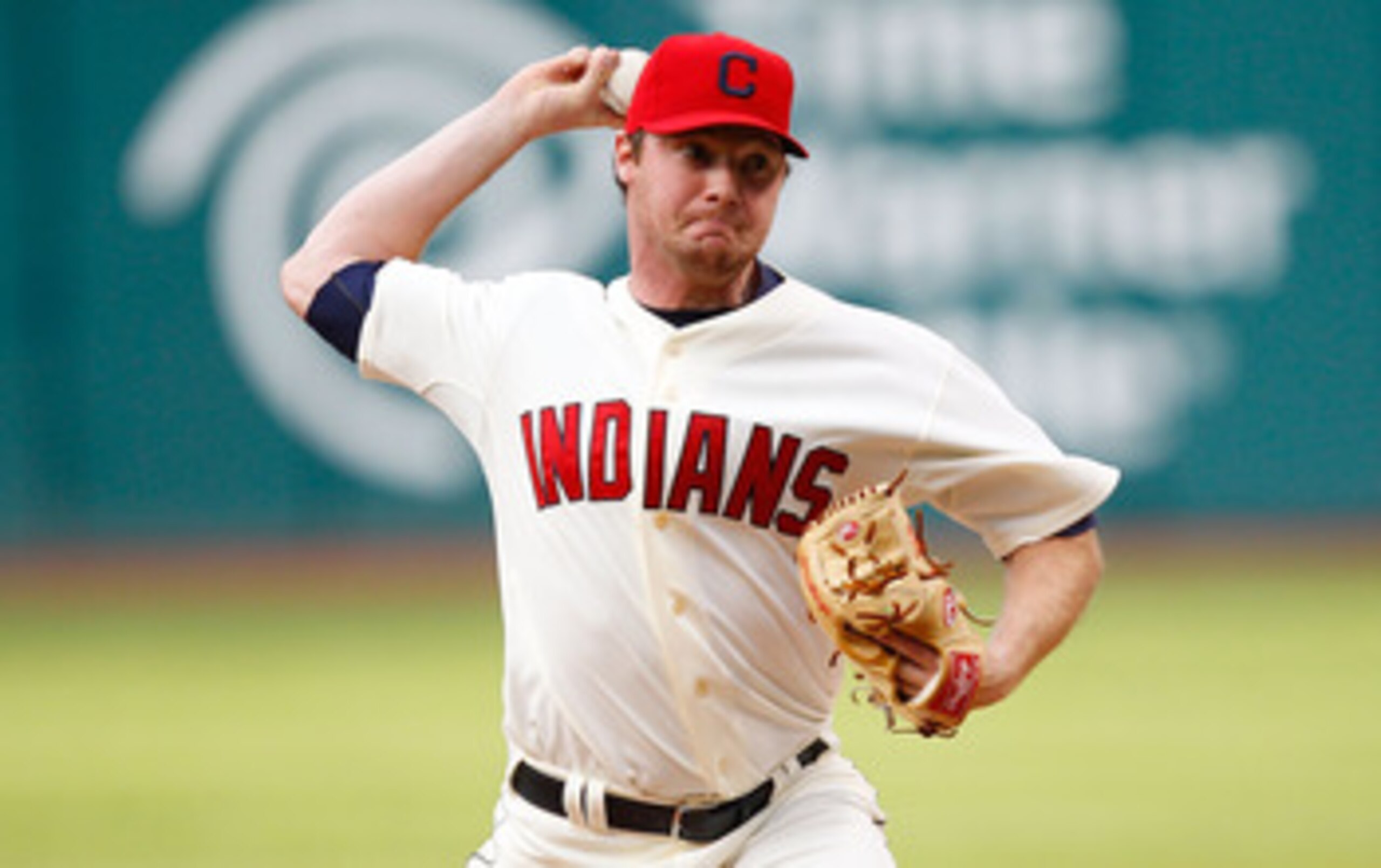 CLEVELAND - APRIL 30:  Alex White #32 of the Cleveland Indians pitches against the Detroit Tigers during the game on April 30, 2011 at Progressive Field in Cleveland, Ohio.  (Photo by Jared Wickerham/Getty Images)