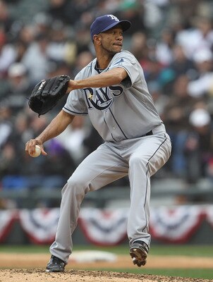 CHICAGO, IL - APRIL 07: Juan Cruz #37 of the Tampa Bay Rays pitches against the Chicago White Sox during the home opener at U.S. Cellular Field on April 7, 2011 in Chicago, Illinois. The White Sox defeated the Rays 5-1. (Photo by Jonathan Daniel/Getty Ima