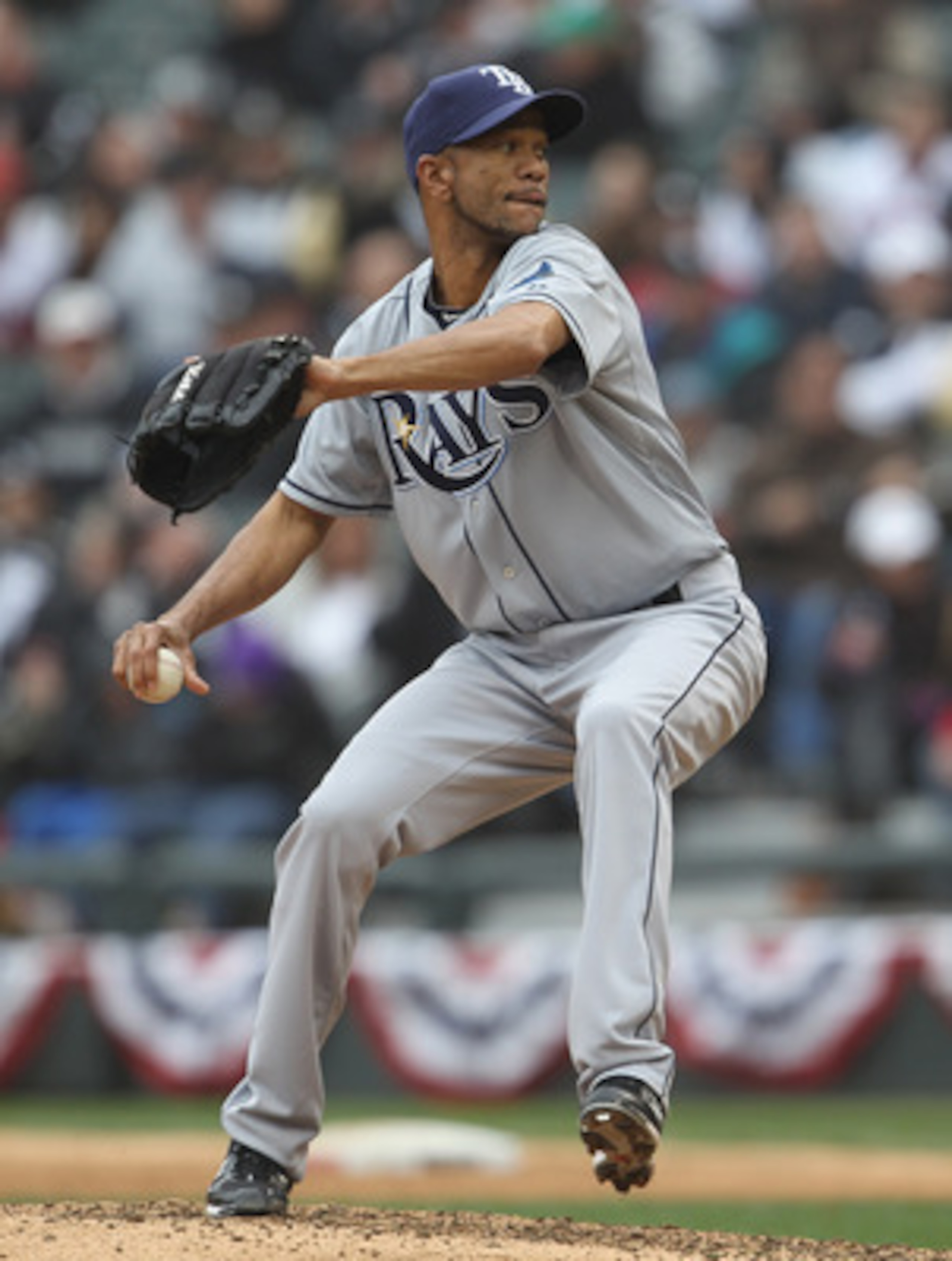 CHICAGO, IL - APRIL 07: Juan Cruz #37 of the Tampa Bay Rays pitches against the Chicago White Sox during the home opener at U.S. Cellular Field on April 7, 2011 in Chicago, Illinois. The White Sox defeated the Rays 5-1. (Photo by Jonathan Daniel/Getty Ima