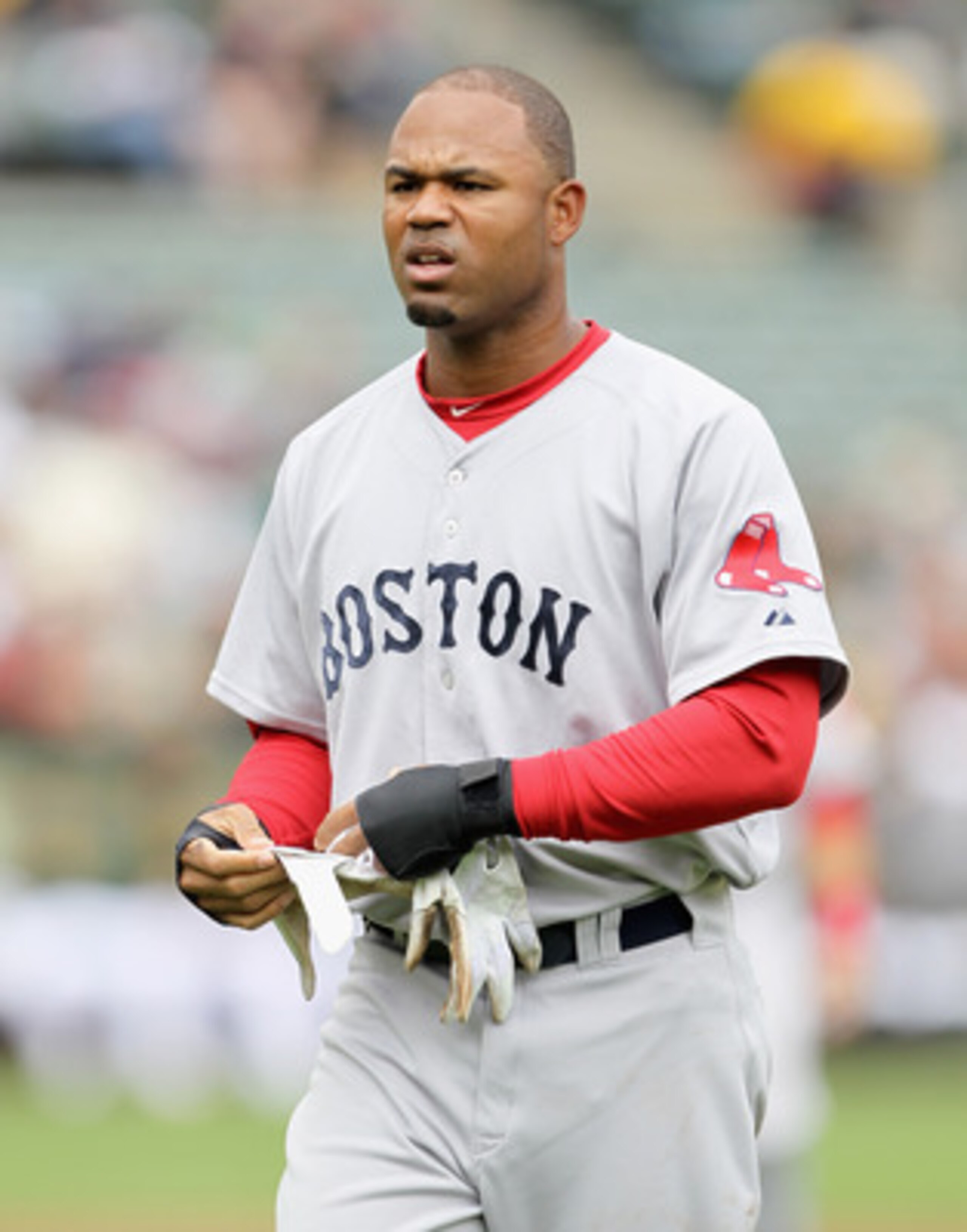 OAKLAND, CA - APRIL 20: Carl Crawford #13 of the Boston Red Sox in action against the Oakland Athletics at Oakland-Alameda County Coliseum on April 20, 2011 in Oakland, California. (Photo by Ezra Shaw/Getty Images) OAKLAND, CA - APRIL 20: Carl Crawford #13 of the Boston Red Sox in action against the Oakland Athletics at Oakland-Alameda County Coliseum on April 20, 2011 in Oakland, California. (Photo by Ezra Shaw/Getty Images)