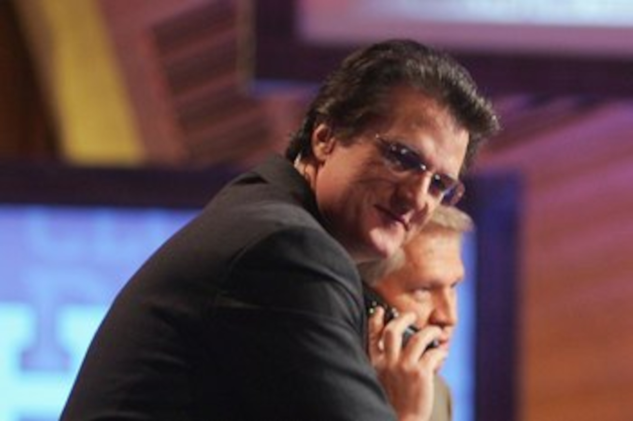 NEW YORK - APRIL 28:  Mel Kiper, Chris Mortensen and Keyshawn Johnson broadcast for ESPN during the 2007 NFL Draft on April 28, 2007 at Radio City Music Hall in New York, New York. (Photo by Chris McGrath/Getty Images)