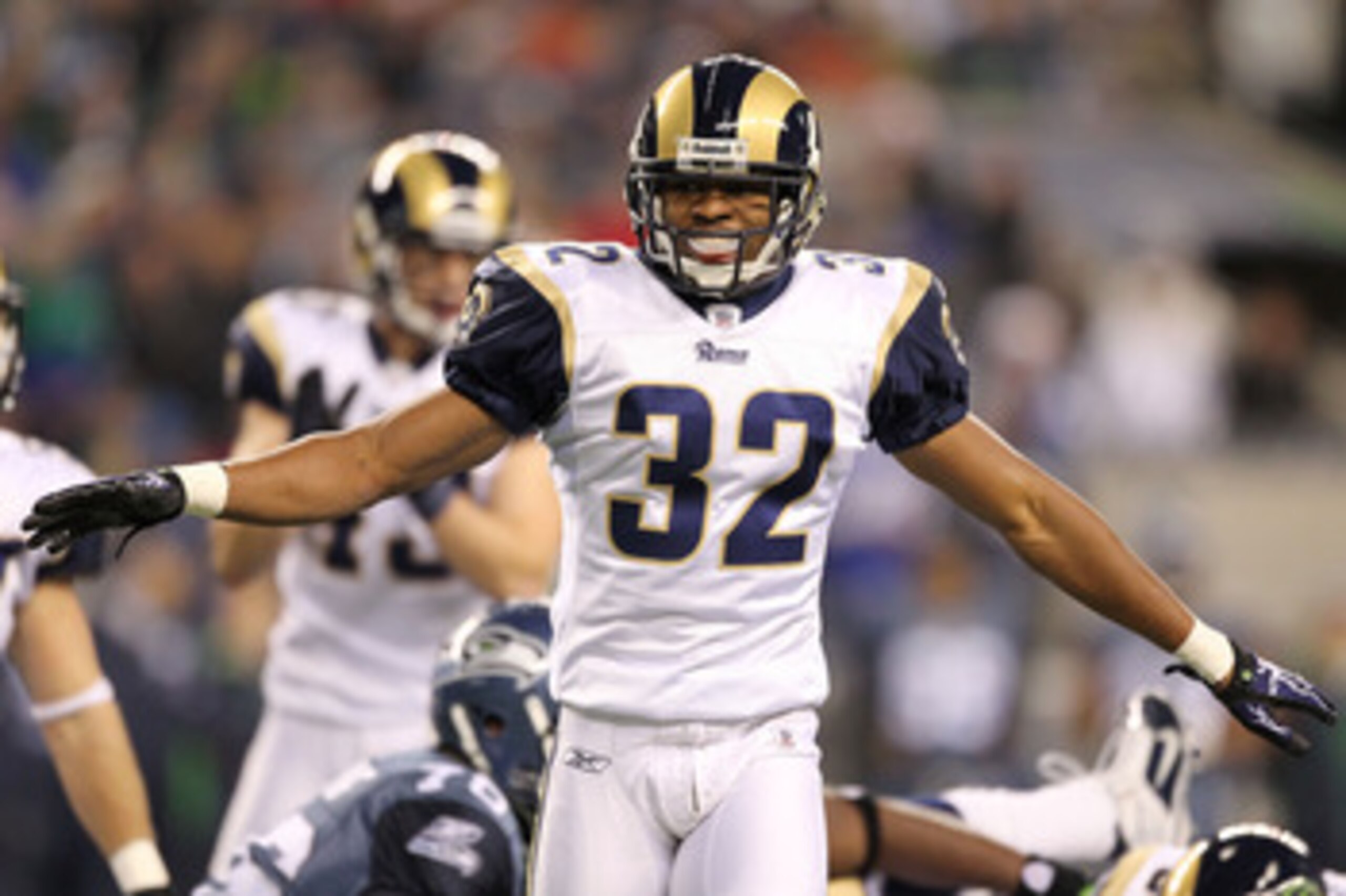 SEATTLE, WA - JANUARY 02: Bradley Fletcher #32 of the St. Louis Rams reacts after a defensive stop against the Seattle Seahawks during their game at Qwest Field on January 2, 2011 in Seattle, Washington. (Photo by Otto Greule Jr/Getty Images) SEATTLE, WA - JANUARY 02: Bradley Fletcher #32 of the St. Louis Rams reacts after a defensive stop against the Seattle Seahawks during their game at Qwest Field on January 2, 2011 in Seattle, Washington. (Photo by Otto Greule Jr/Getty Images)
