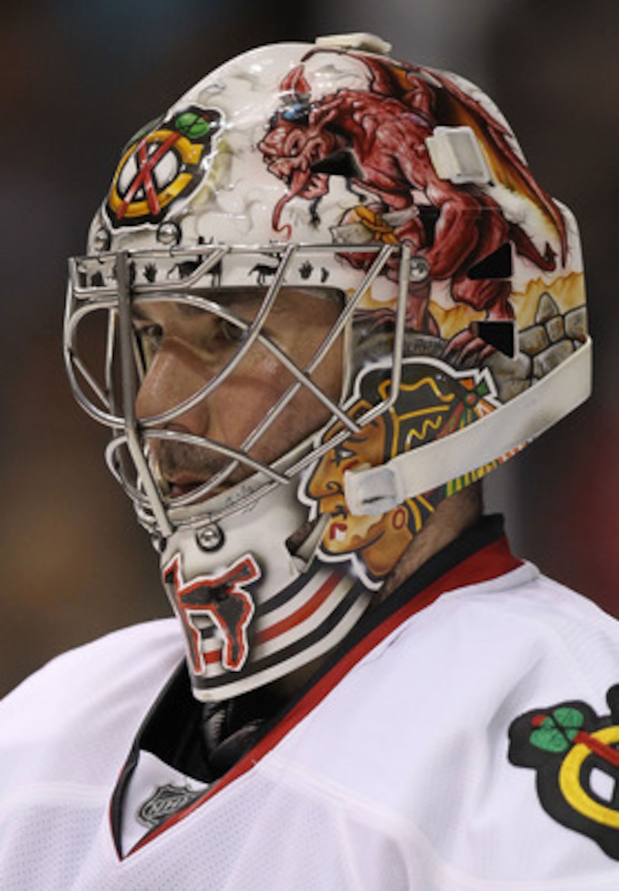 DALLAS, TX - FEBRUARY 11:  Goaltender Marty Turco #30 of the Chicago Blackhawks in goal against the Dallas Stas at American Airlines Center on February 11, 2011 in Dallas, Texas.  (Photo by Ronald Martinez/Getty Images)