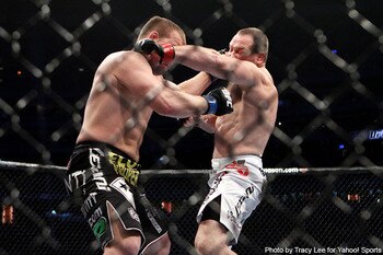 Vladimir Matyushenko unloading on Jason Brilz