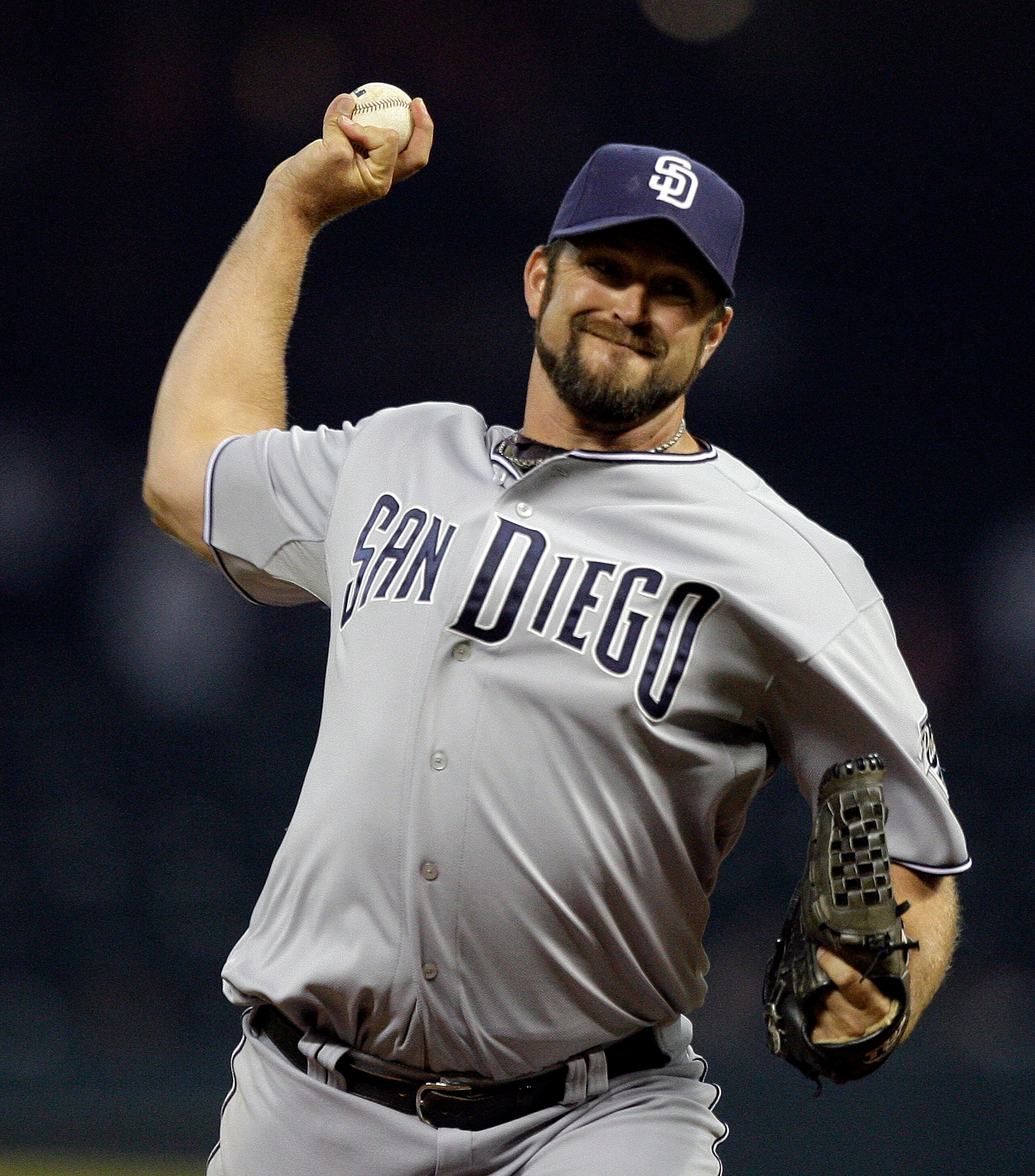 HOUSTON - APRIL 15:  Pitcher Heath Bell #21 of the San Diego Padres throws in the ninth inning against the Houston Astros at Minute Maid Park on April 15, 2011 in Houston, Texas.  (Photo by Bob Levey/Getty Images)