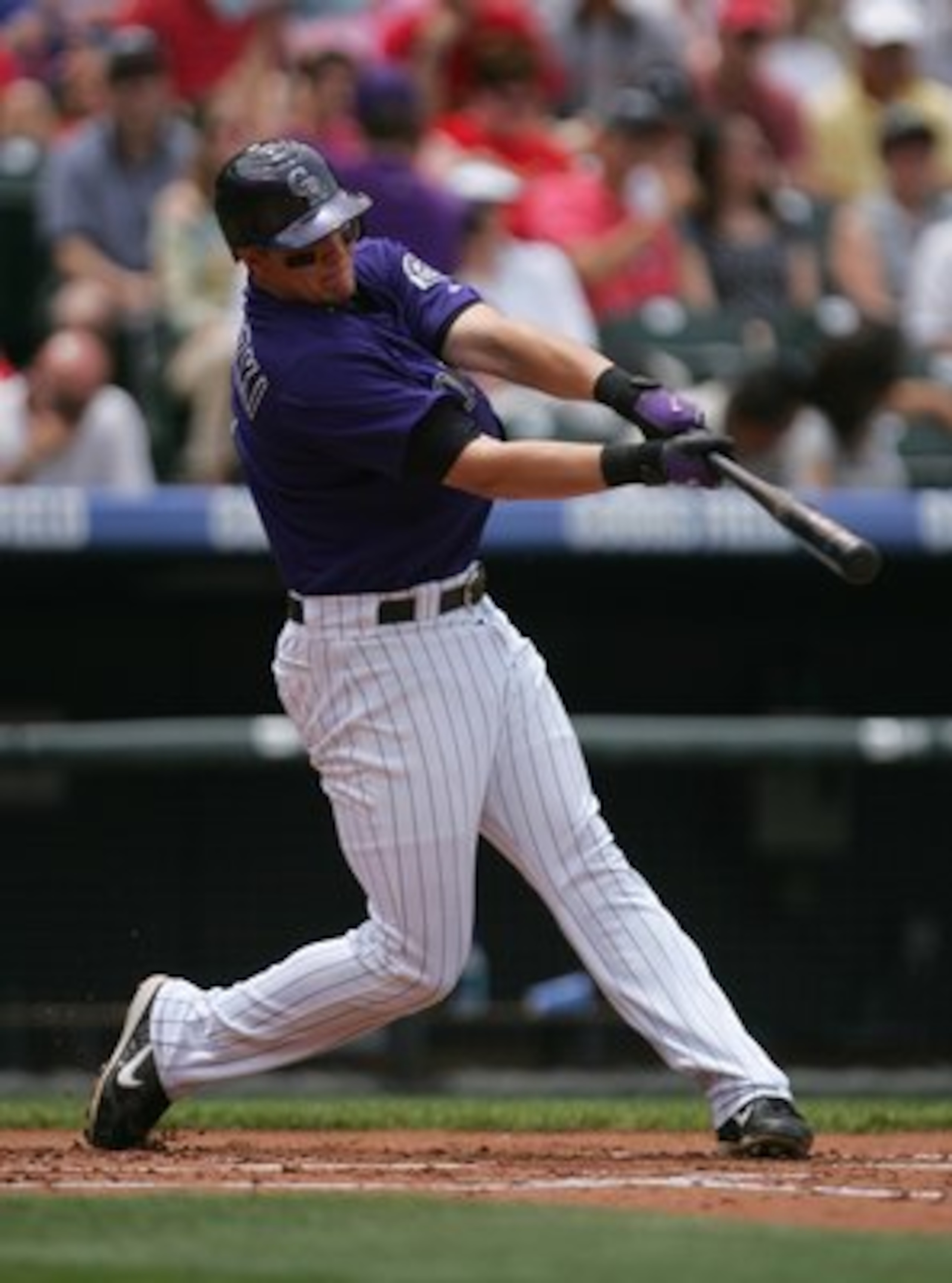 DENVER - MAY 28:  Troy Tulowitzki #2 of the Colorado Rockies bats against the St. Louis Cardinals at Coors Field on May 28, 2007 in Denver, Colorado. The Rockies won 6-2. (Photo by Doug Pensinger/Getty Images)
