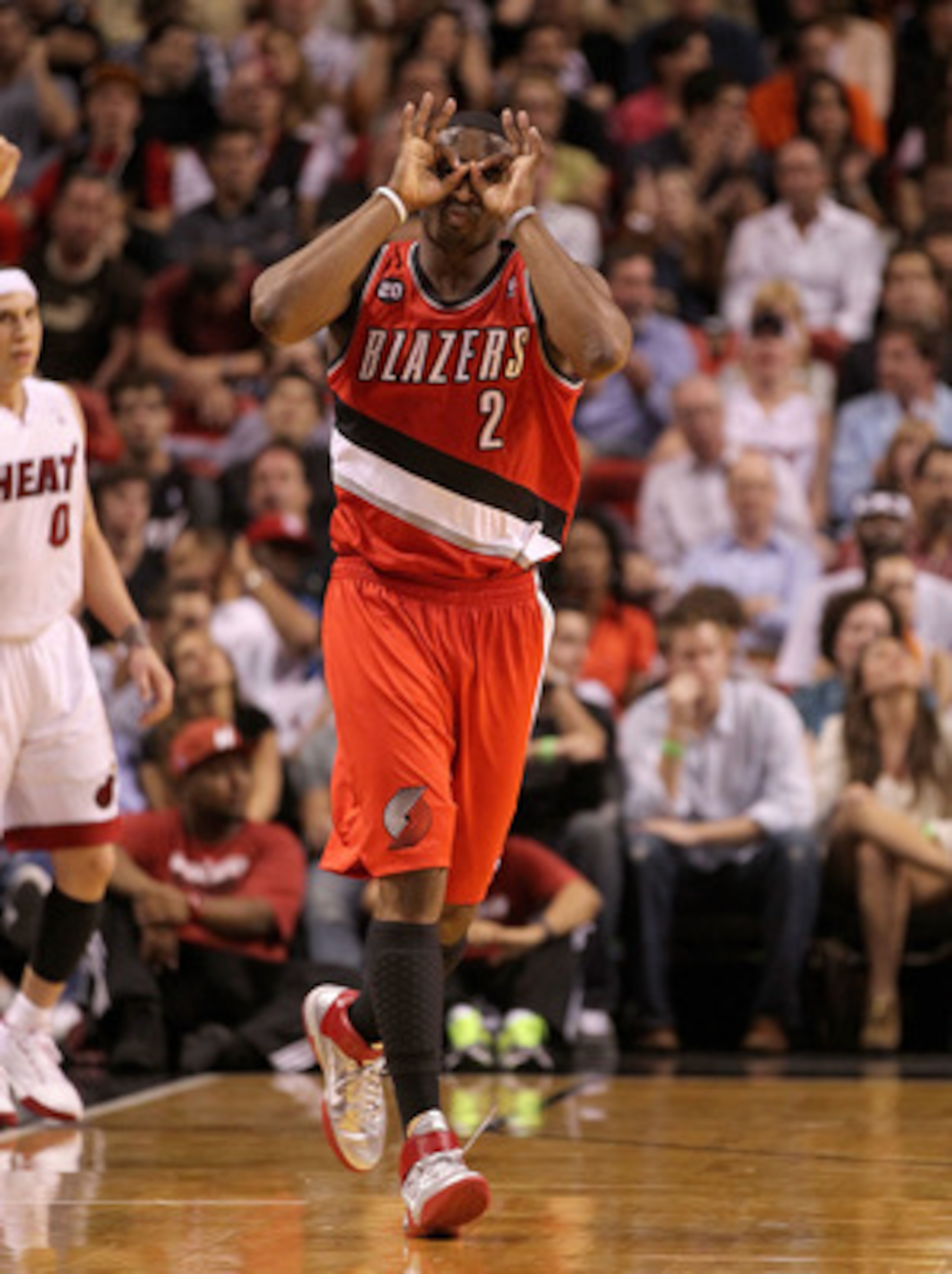 MIAMI, FL - MARCH 08: Wesley Matthews #2 of the Portland Trail Blazers reacts after hitting a late 3 pointer during a game against the Miami Heat at American Airlines Arena on March 8, 2011 in Miami, Florida. NOTE TO USER: User expressly acknowledges and MIAMI, FL - MARCH 08: Wesley Matthews #2 of the Portland Trail Blazers reacts after hitting a late 3 pointer during a game against the Miami Heat at American Airlines Arena on March 8, 2011 in Miami, Florida. NOTE TO USER: User expressly acknowledges and