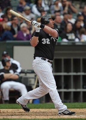 CHICAGO, IL - MAY 01: Adam Dunn #32 of the Chicago White Sox hits a pinch-hit, two-run home run in the 8th inning against the Baltimore Orioles at U.S. Cellular Field on May 1, 2011 in Chicago, Illinois. The Orioles defeated the White Sox 6-4. (Photo by J CHICAGO, IL - MAY 01: Adam Dunn #32 of the Chicago White Sox hits a pinch-hit, two-run home run in the 8th inning against the Baltimore Orioles at U.S. Cellular Field on May 1, 2011 in Chicago, Illinois. The Orioles defeated the White Sox 6-4. (Photo by J