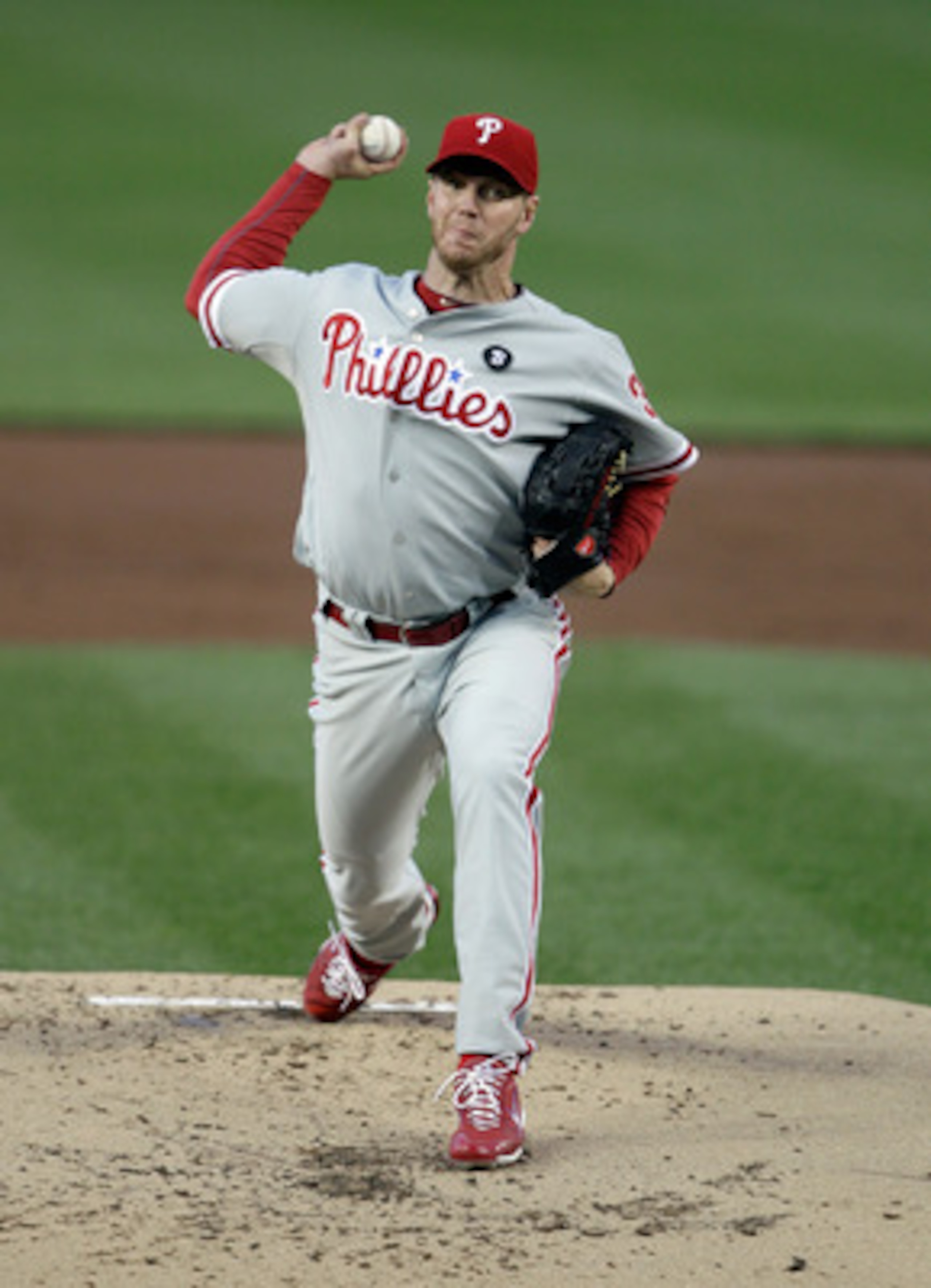 WASHINGTON, DC - APRIL 13:  Starting pitcher Roy Halladay #34 of the Philadelphia Phillies delivers to a Washington Nationals batter during the second inning at Nationals Park on April 13, 2011 in Washington, DC.  (Photo by Rob Carr/Getty Images)