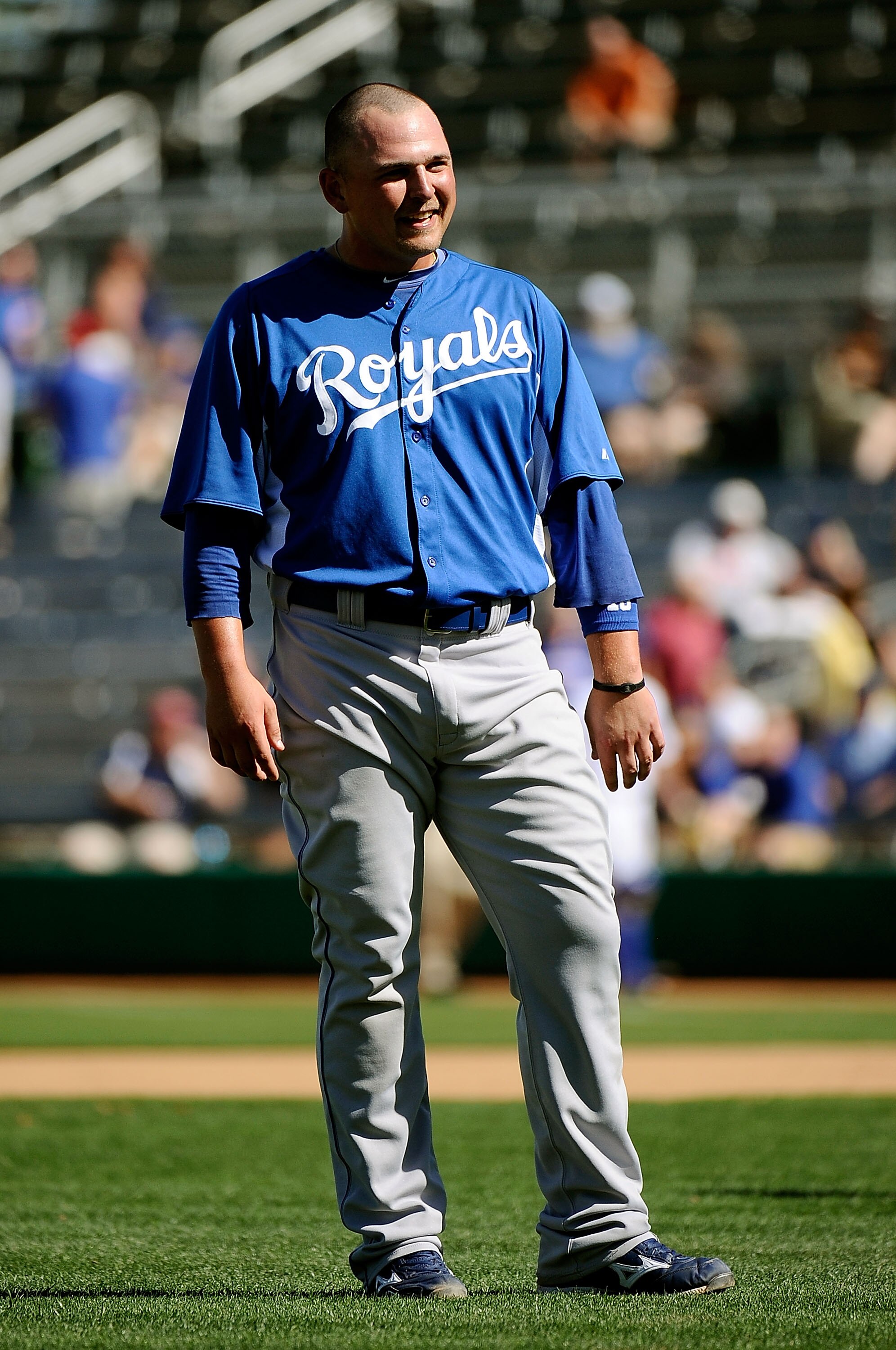 MESA, AZ - MARCH 09:  Billy Butler #16 of the Kansas City Royals on the field before playing against the Chicago Cubs during the spring training baseball game at HoHoKam Stadium on March 9, 2011 in Mesa, Arizona.  (Photo by Kevork Djansezian/Getty Images)