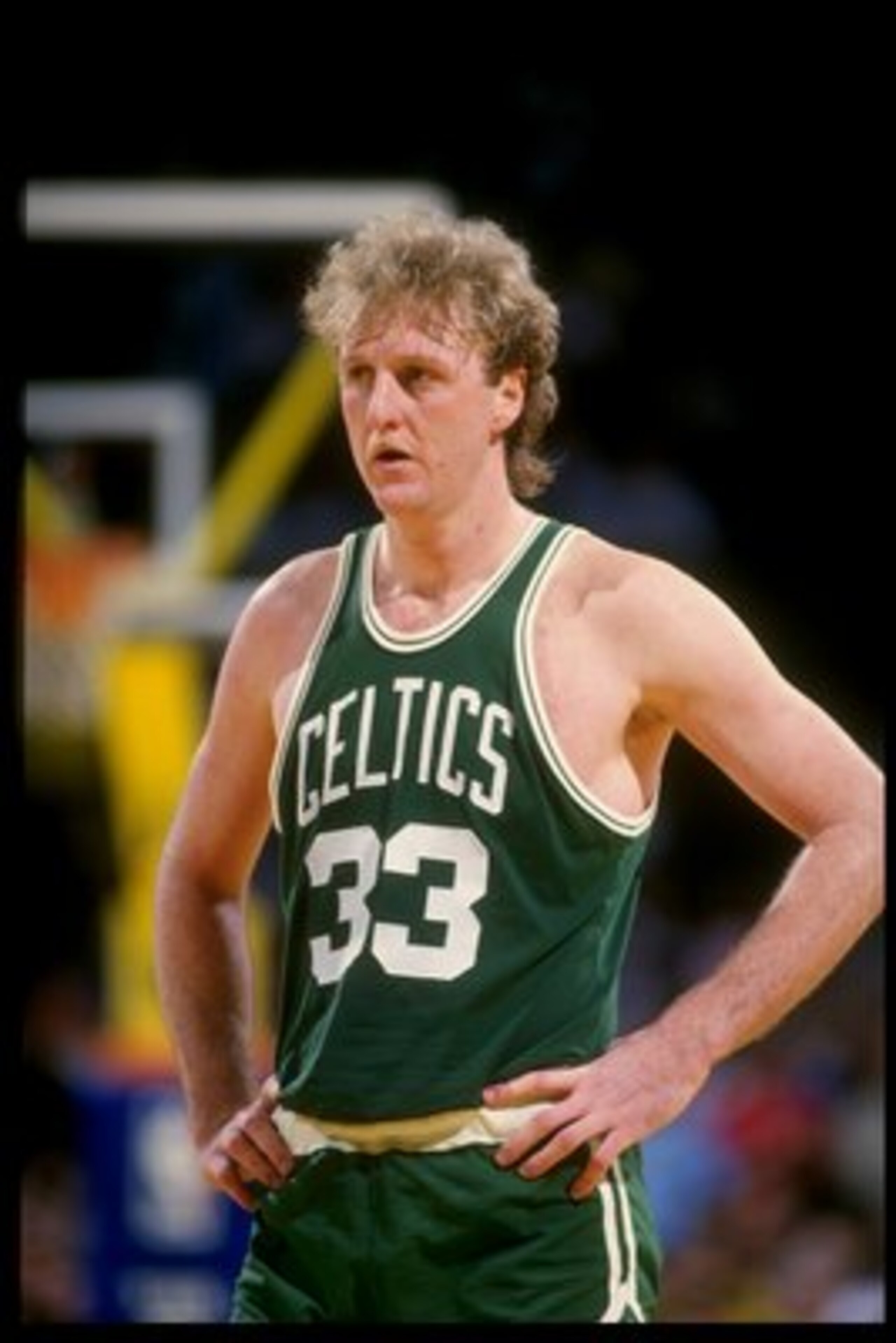 Undated: Forward Larry Bird of the Boston Celtics looks on. NOTE TO USER: It is expressly understood that the only rights Allsport are offering to license in this Photograph are one-time, non-exclusive editorial rights. No advertising or commercial use Undated: Forward Larry Bird of the Boston Celtics looks on. NOTE TO USER: It is expressly understood that the only rights Allsport are offering to license in this Photograph are one-time, non-exclusive editorial rights. No advertising or commercial use