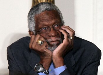 WASHINGTON, DC - FEBRUARY 15:  Former Boston Celtics captain Bill Russell listens during the 2010 Medal of Freedom presentation ceremony at the East Room of the White House February 15, 2011 in Washington, DC. Obama presented the medal, the highest honor 